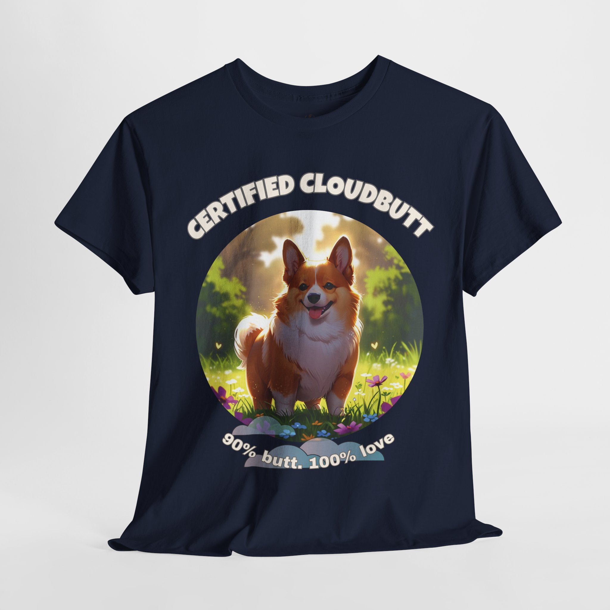 Unisex “Certified Cloudbutt” Corgi T-Shirt – Funny Pet Tee for Dog Lovers