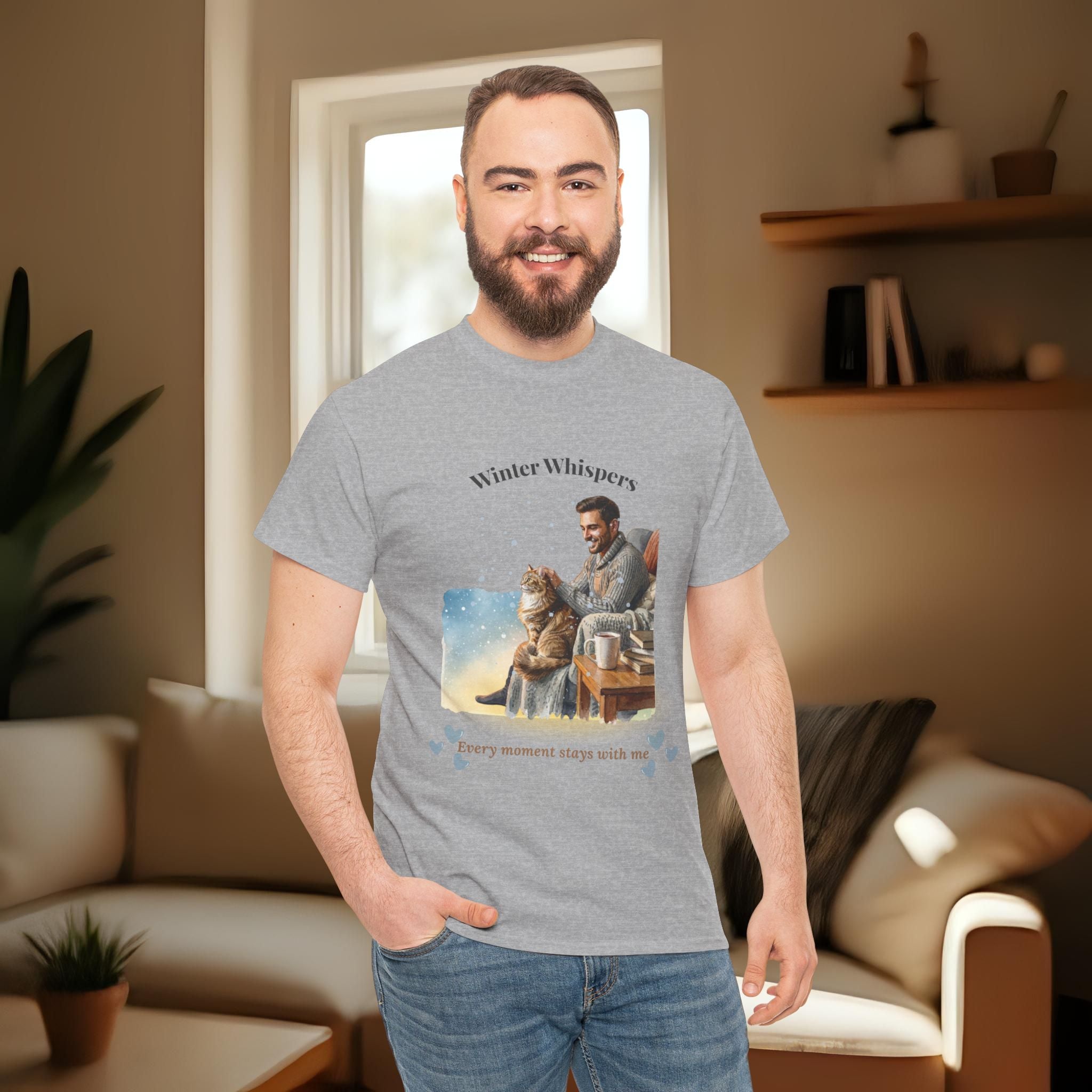 Unisex Personalized T-Shirt – Winter Whispers: Maine Coon Watercolor Portrait Edition