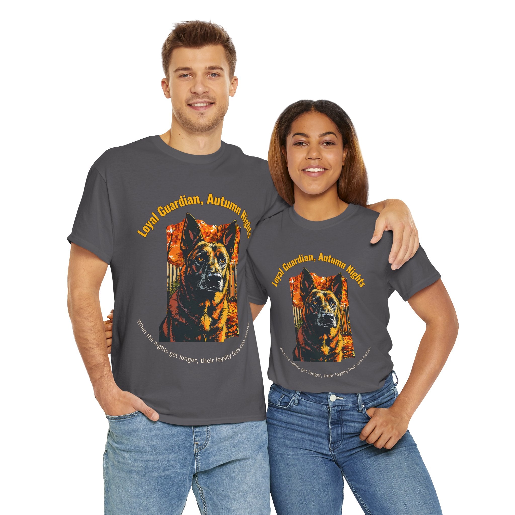 Unisex T-Shirt – Loyal Guardian, Autumn Nights: Belgian Malinois Fall Shirt