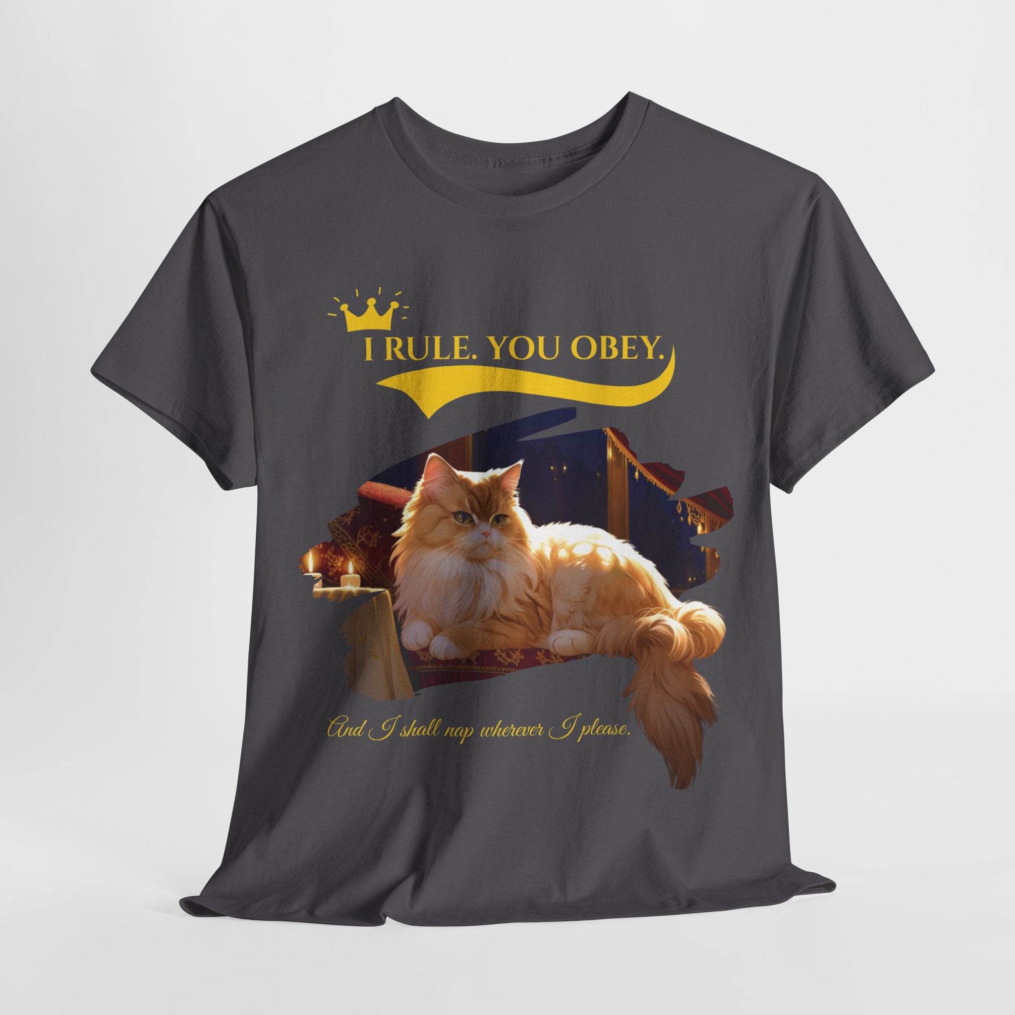 Unisex “I Rule. You Obey.” Persian Cat T-Shirt – Regal Funny Tee for Cat Lovers