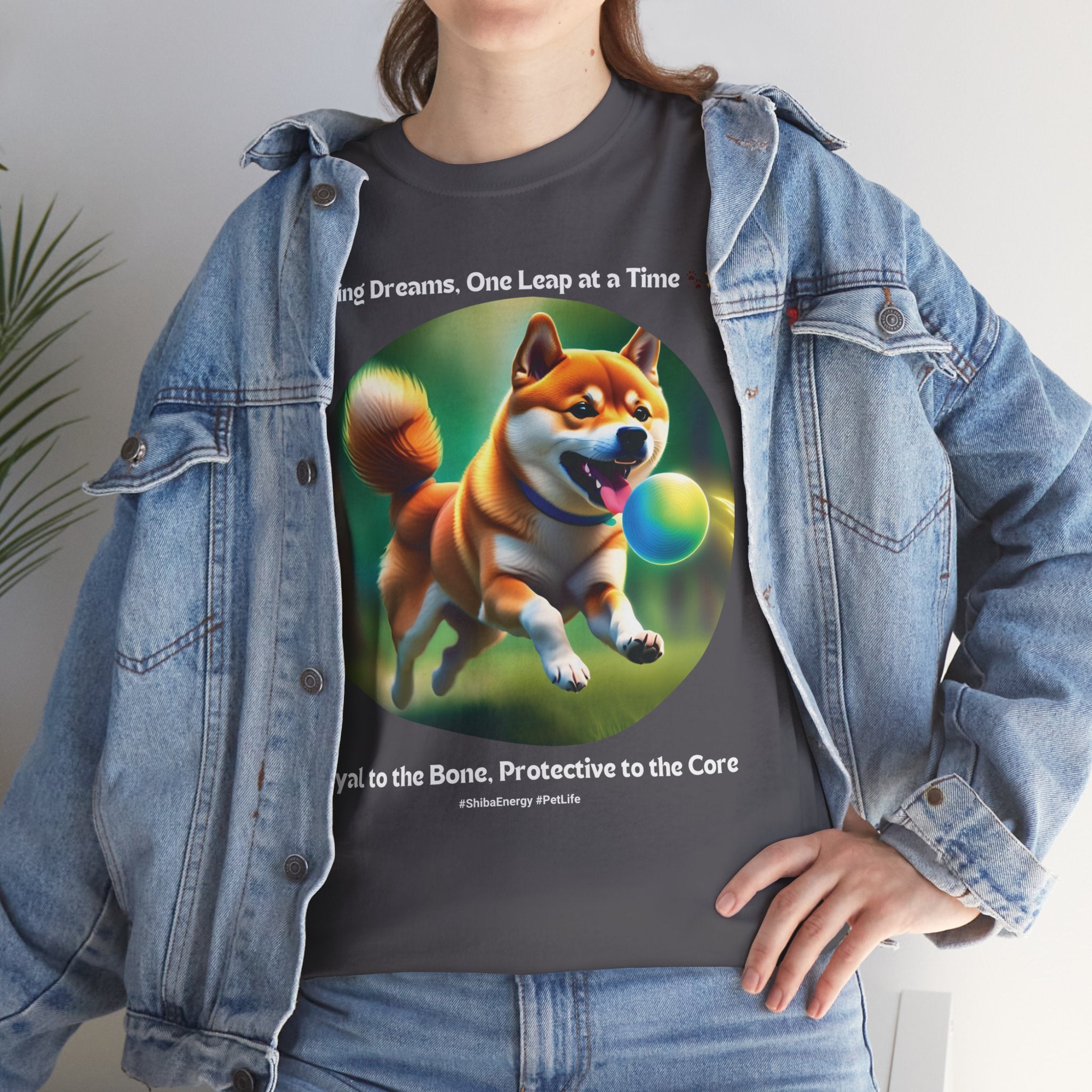 Unisex - Chasing Dreams, One Leap at a Time: Shiba Inu T-Shirt