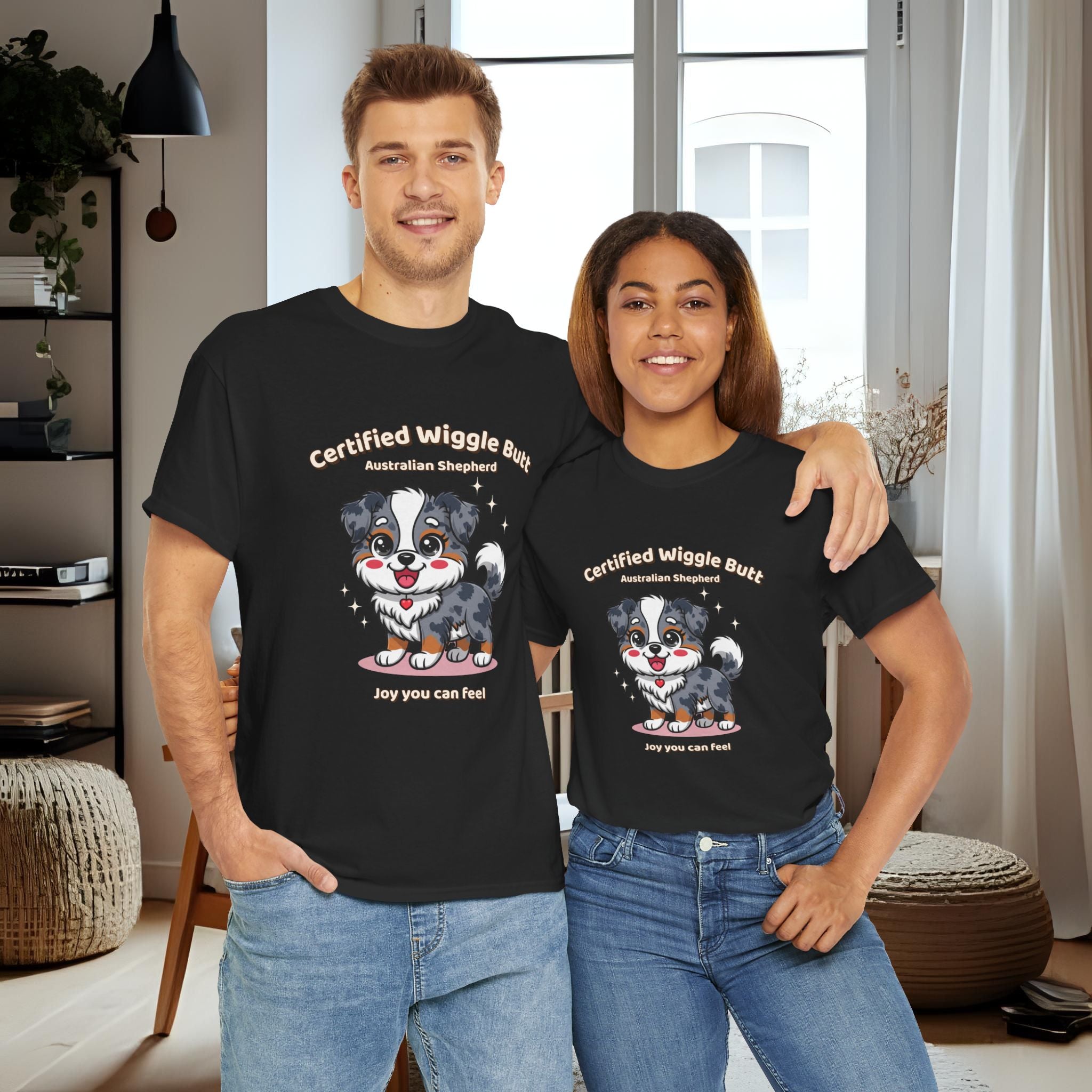Unisex T-Shirt – Certified Wiggle Butt: Australian Shepherd Everyday Moments Edition