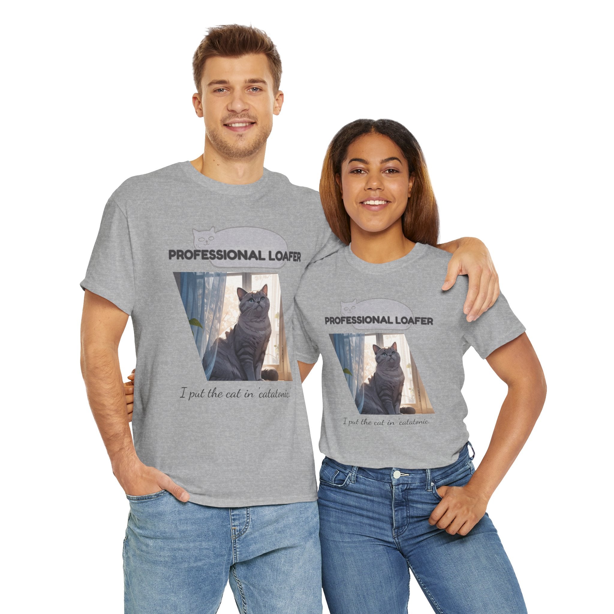 Unisex “Professional Loafer” British Shorthair Cat T-Shirt – Relaxed Fit Funny Pet Shirt