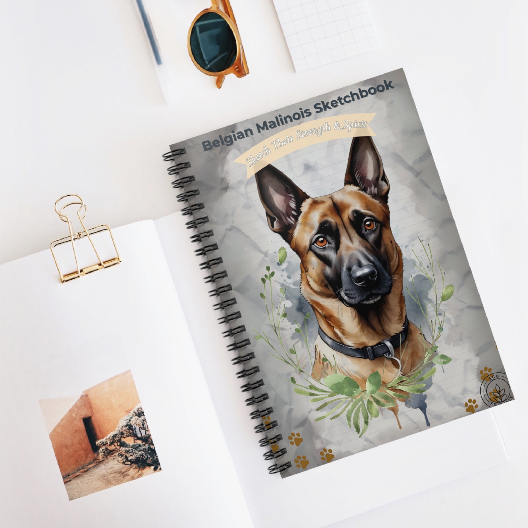 Belgian Malinois Sketchbook - Perfect Gift for Dog Lovers, Journal for Pet Owners, Dog Art, Ruled Spiral Notebook