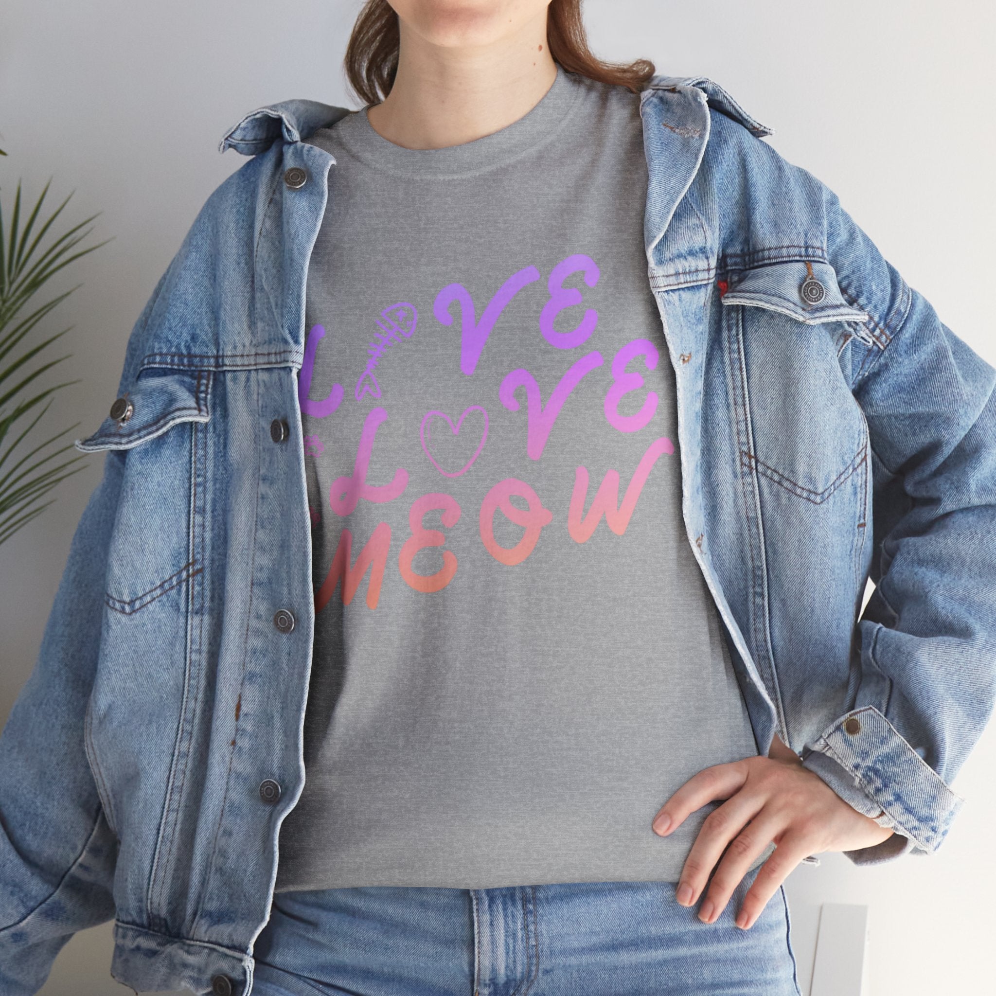 Unisex - Love, Meow, Live T-Shirt