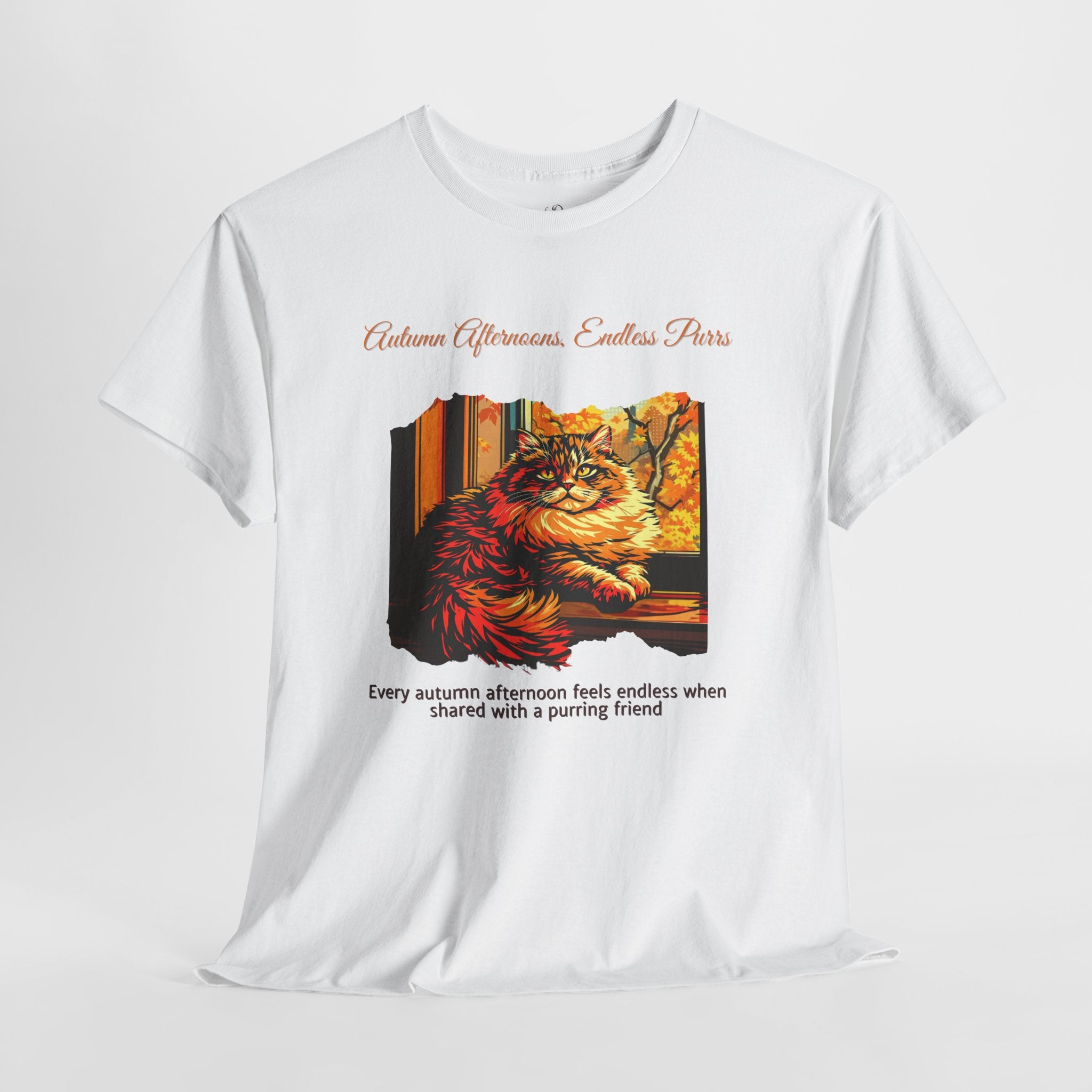 Unisex T-Shirt – Autumn Afternoons, Endless Purrs: Persian Cat Fall Shirt