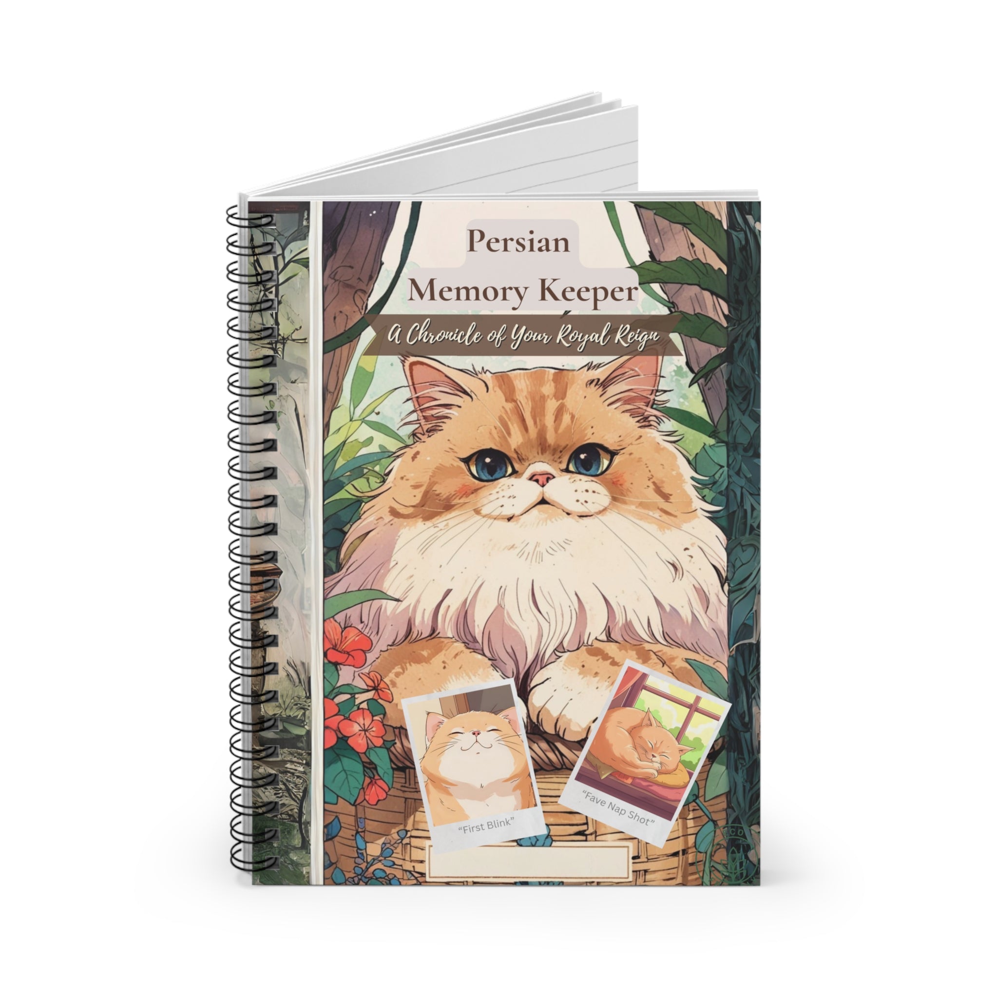 Persian Cat Spiral Notebook – Polaroid-Style Memory Keeper, Scrapbook for Cat Lovers, Gift for Cat Owners, Journaling, Back to School, Cute Stationery