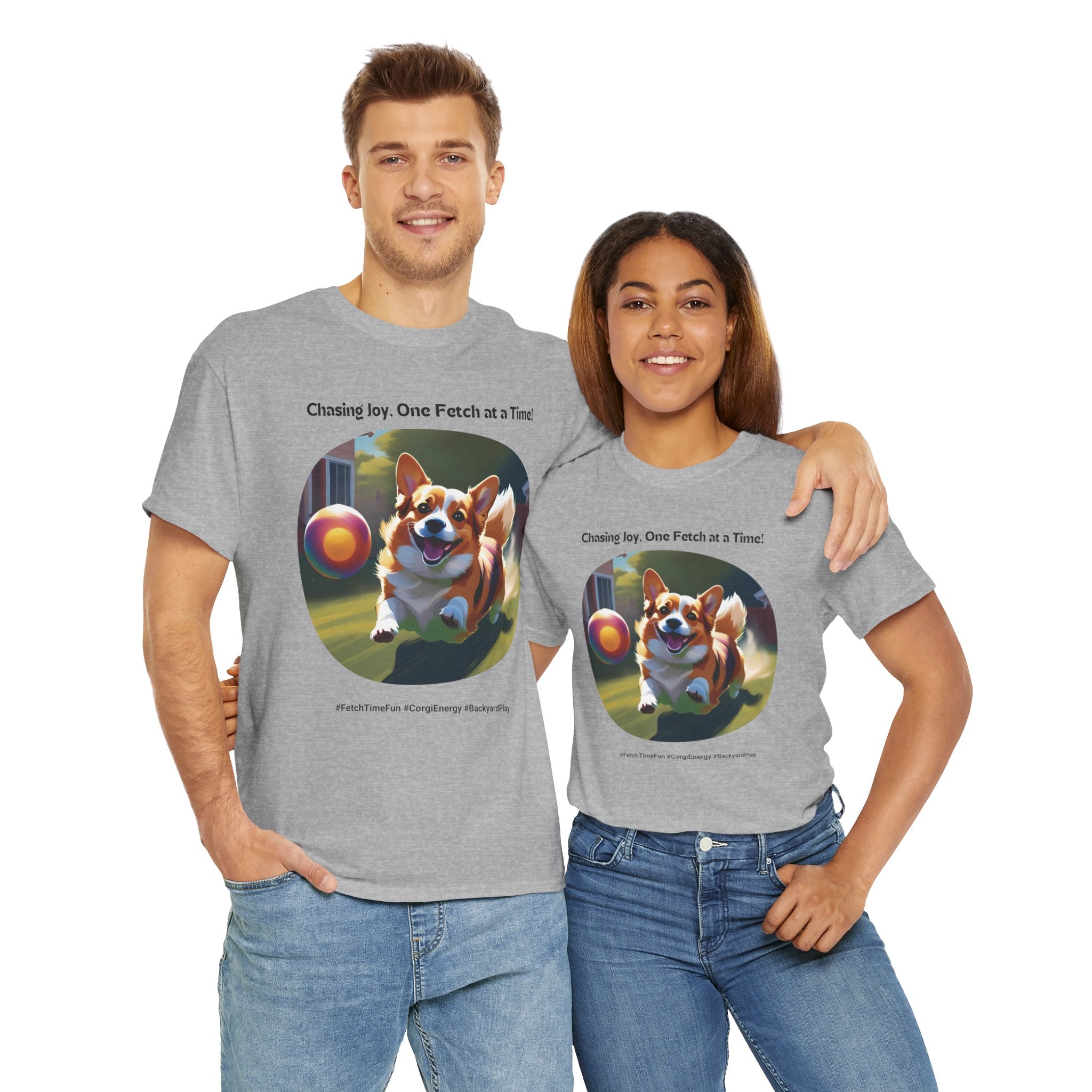 Unisex - Chasing Joy, One Fetch at a Time: Corgi Energy T-Shirt