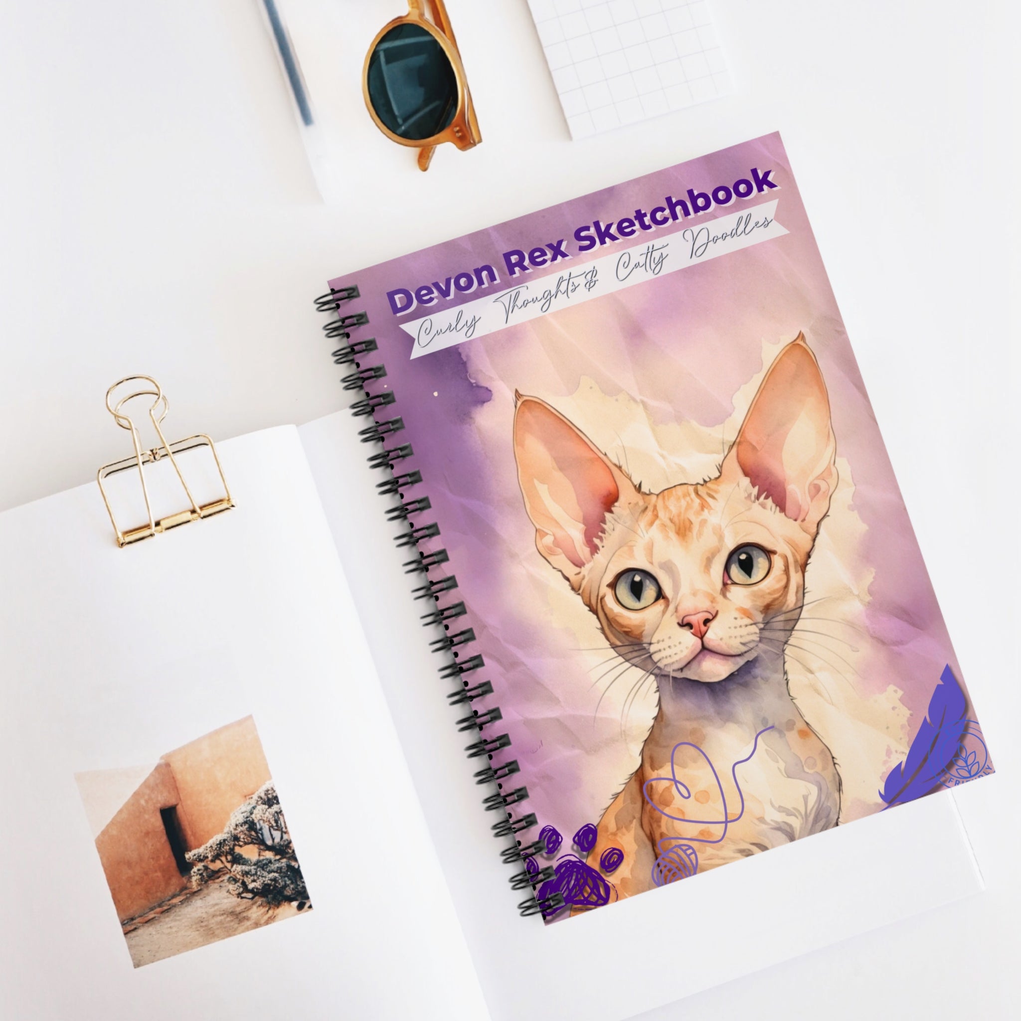Devon Rex Sketchbook - Artistic Cat Journal for Creatives, Gifts for Cat Lovers, Cute Doodle Notebook, Cat-Themed Stationery, Pet Sketchpad