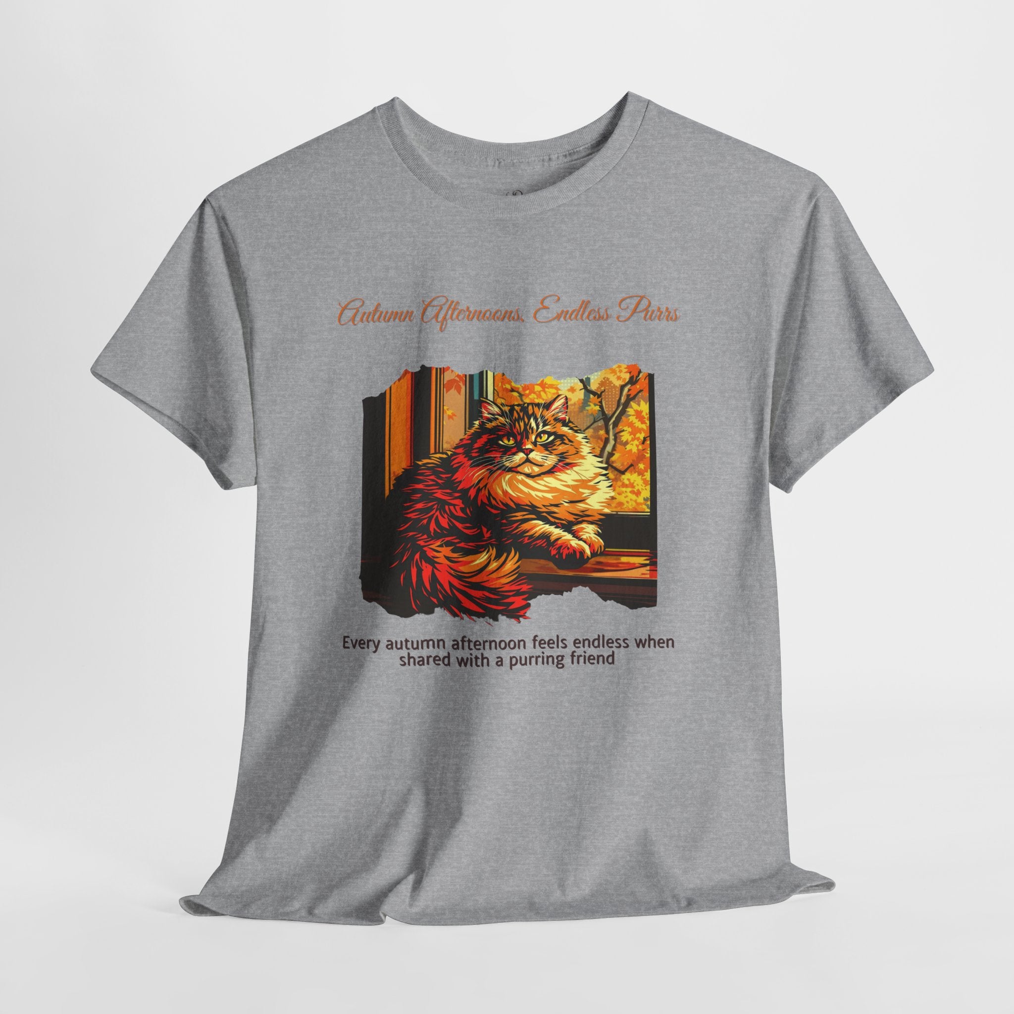 Unisex T-Shirt – Autumn Afternoons, Endless Purrs: Persian Cat Fall Shirt