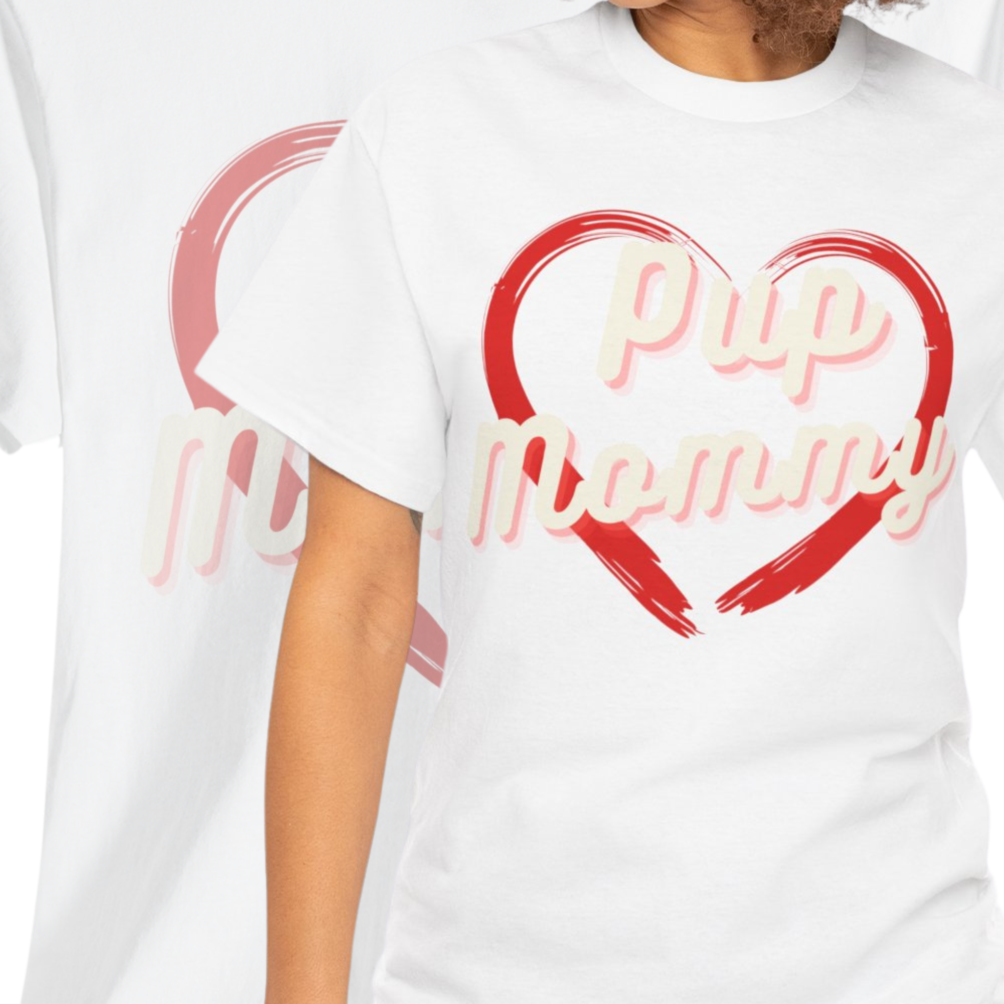 Women's - Pup Mommy Heart Dog T-Shirt