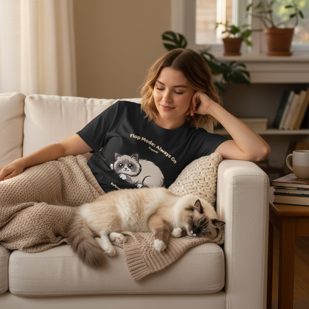 Unisex T-Shirt – Flop Mode: Always On: Ragdoll Everyday Moments Edition