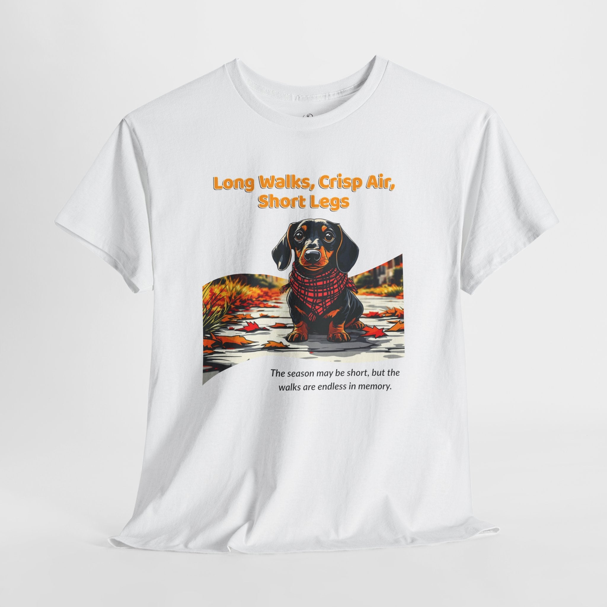 Unisex T-Shirt – Long Walks, Crisp Air, Short Legs: Dachshund Fall Shirt