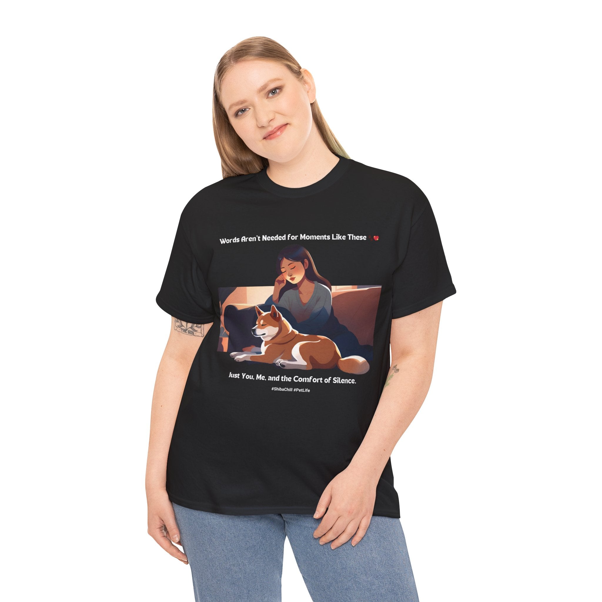 Women's - Words Aren't Needed: Shiba Inu Serenity T-Shirt