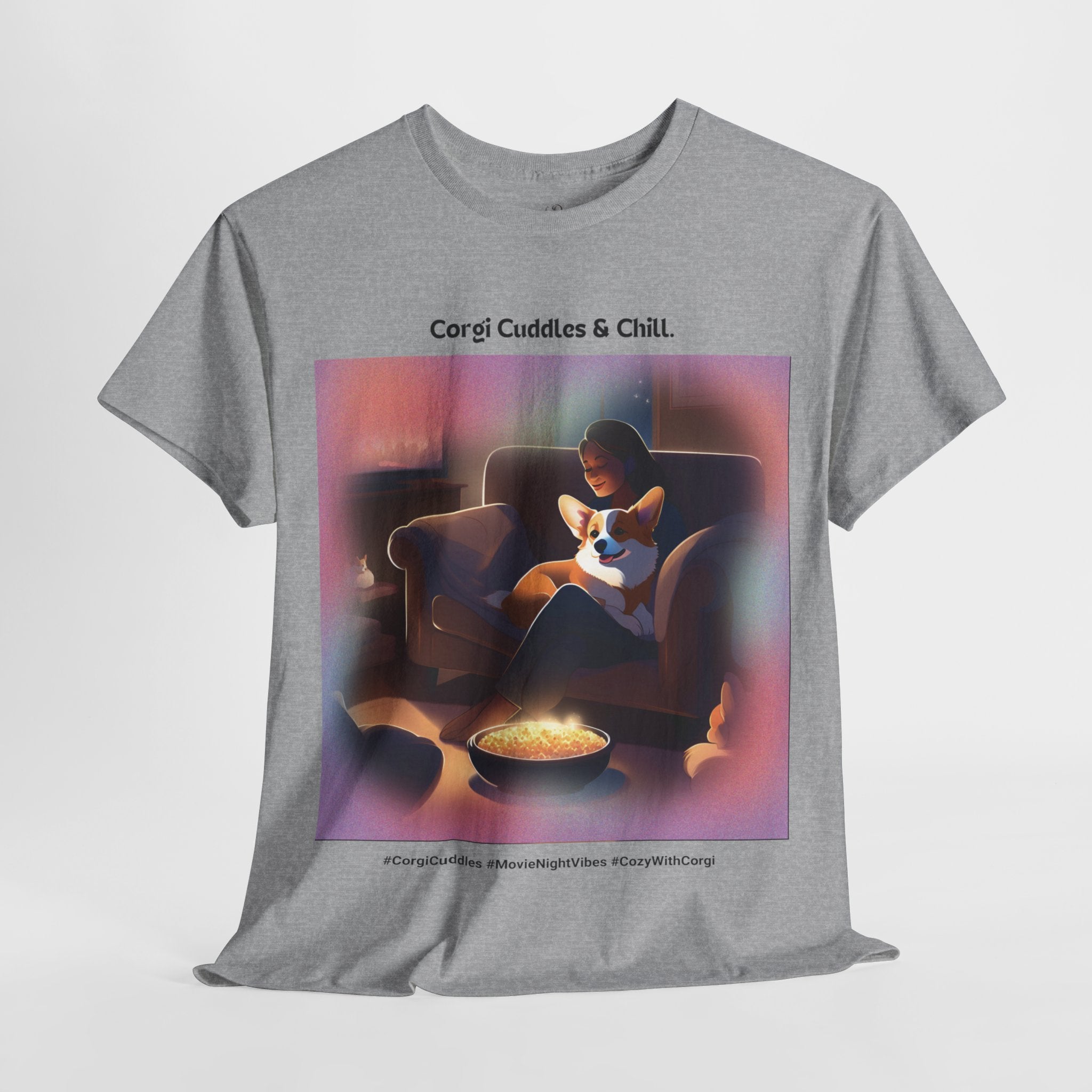 Women's - Corgi Cuddles & Chill: Cozy Movie Nights T-Shirt