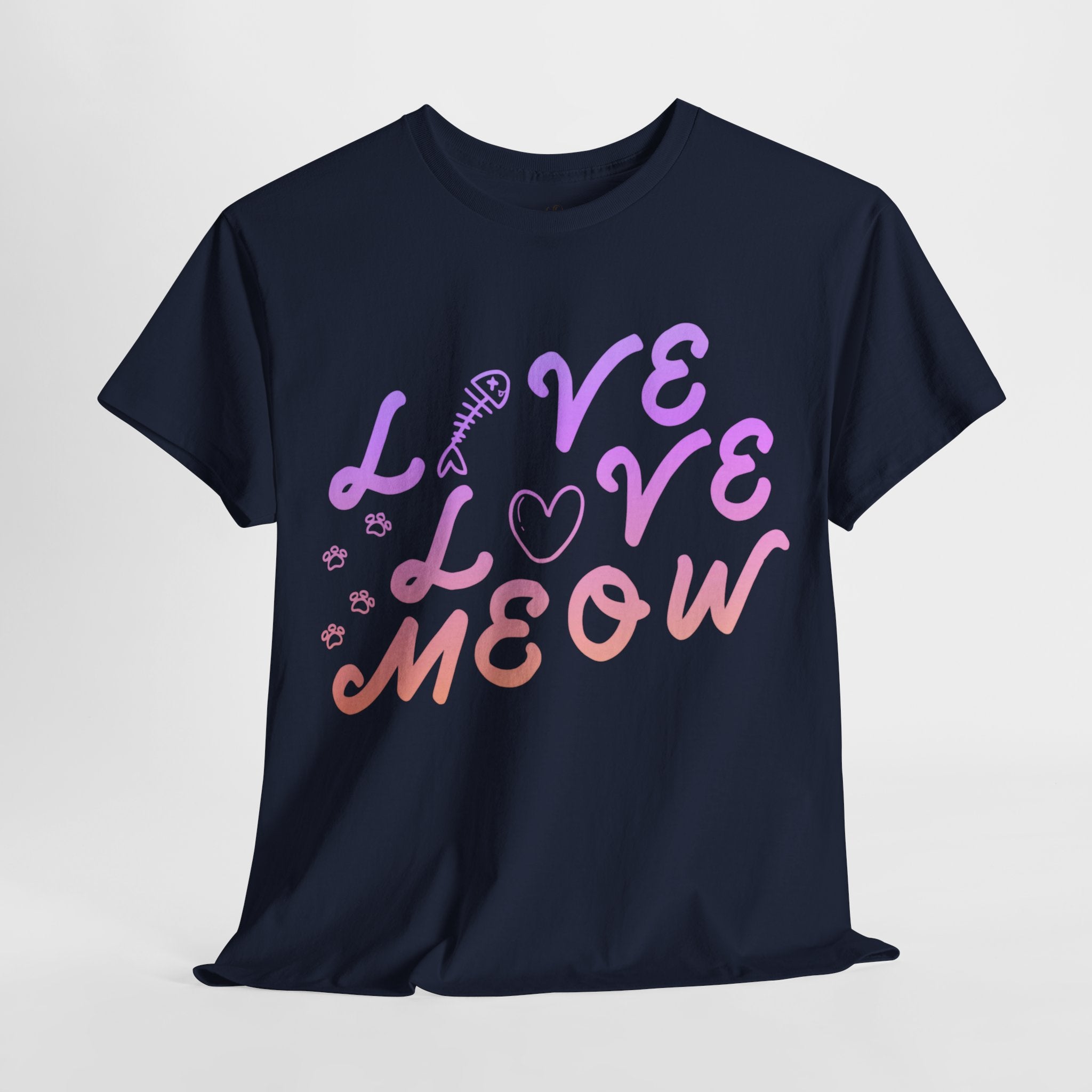 Unisex - Love, Meow, Live T-Shirt