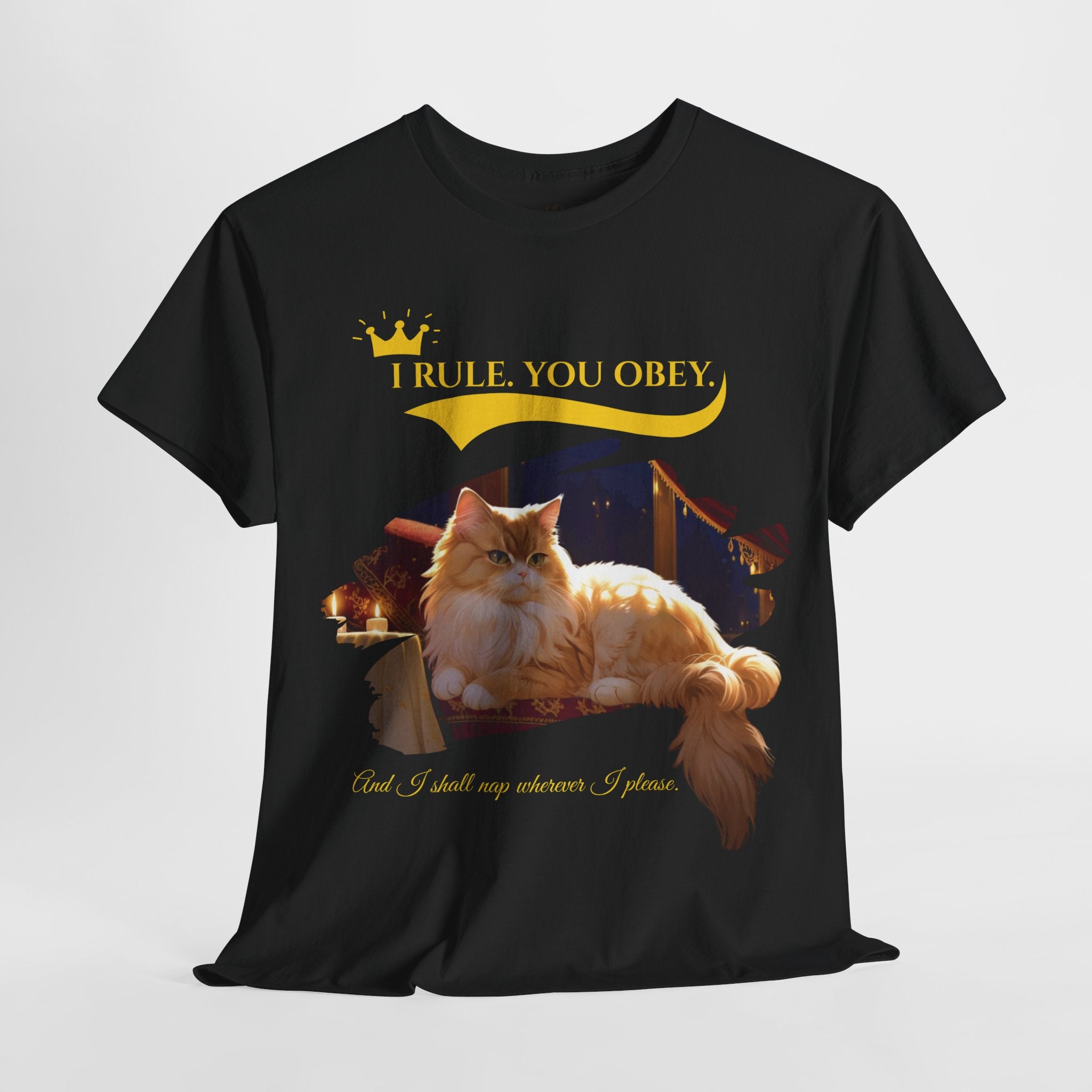 Unisex “I Rule. You Obey.” Persian Cat T-Shirt – Regal Funny Tee for Cat Lovers