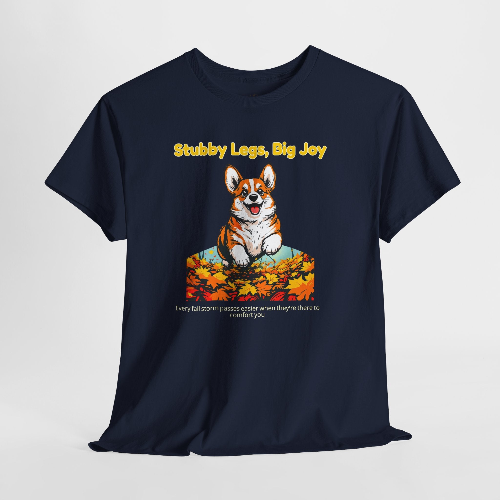 Unisex T-Shirt – Stubby Legs, Big Joy: Corgi Autumn Shirt