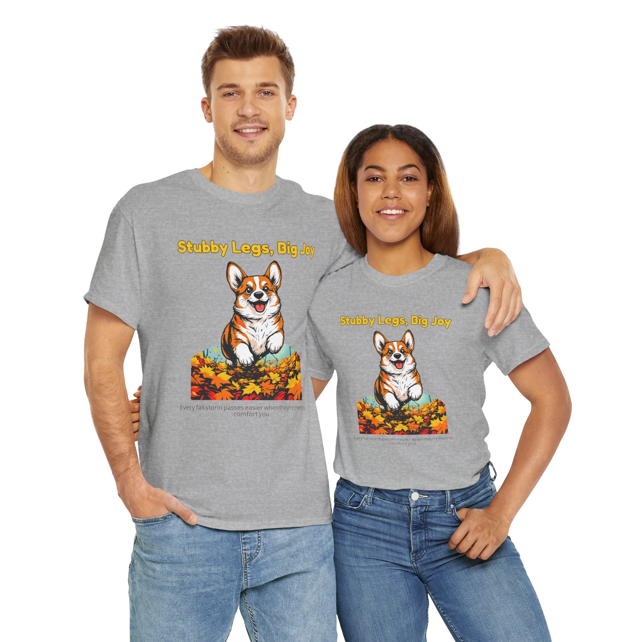 Unisex T-Shirt – Stubby Legs, Big Joy: Corgi Autumn Shirt