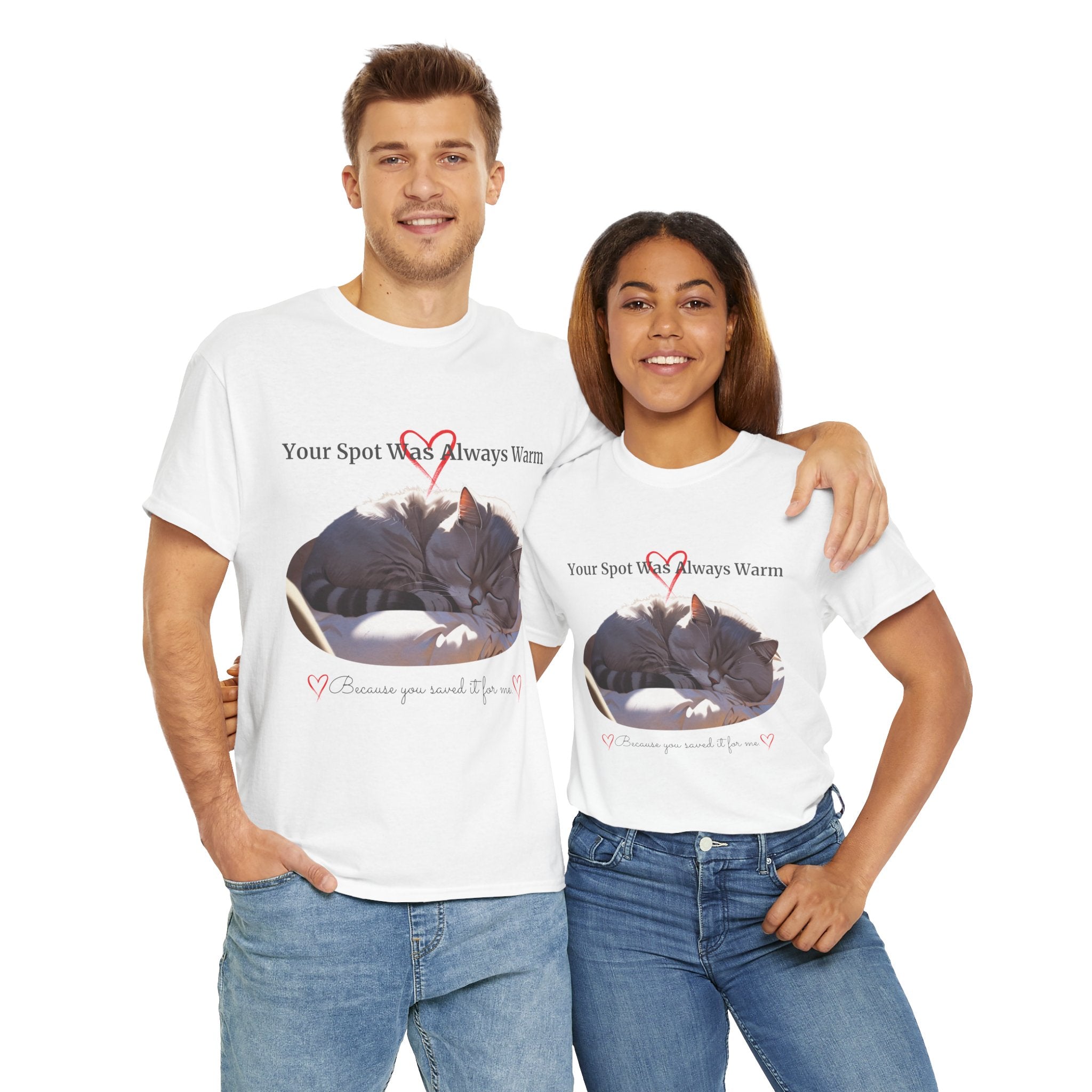 Unisex “Your Spot Was Always Warm” British Shorthair Cat T-Shirt – Cozy Pet Lover Tee