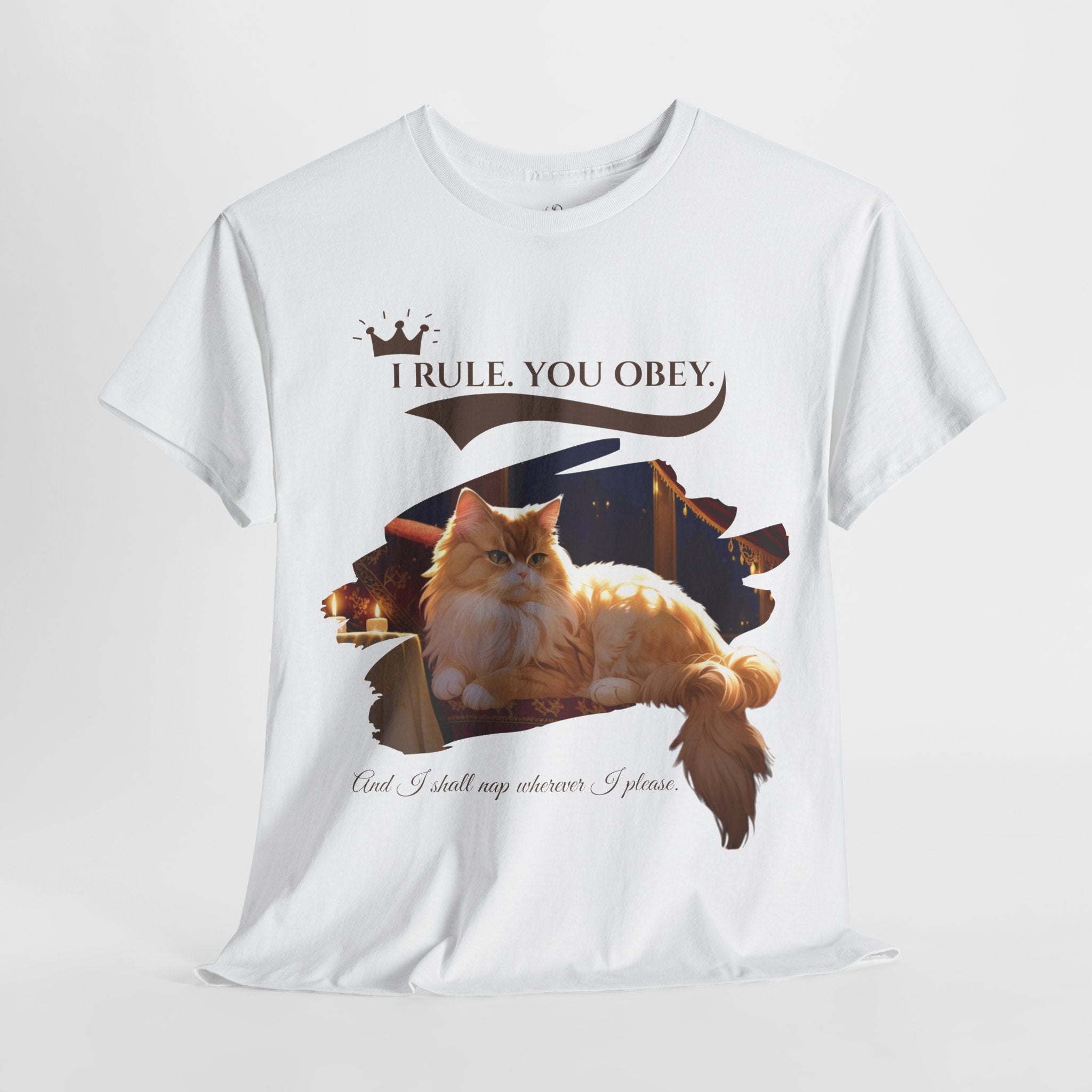 Unisex “I Rule. You Obey.” Persian Cat T-Shirt – Regal Funny Tee for Cat Lovers