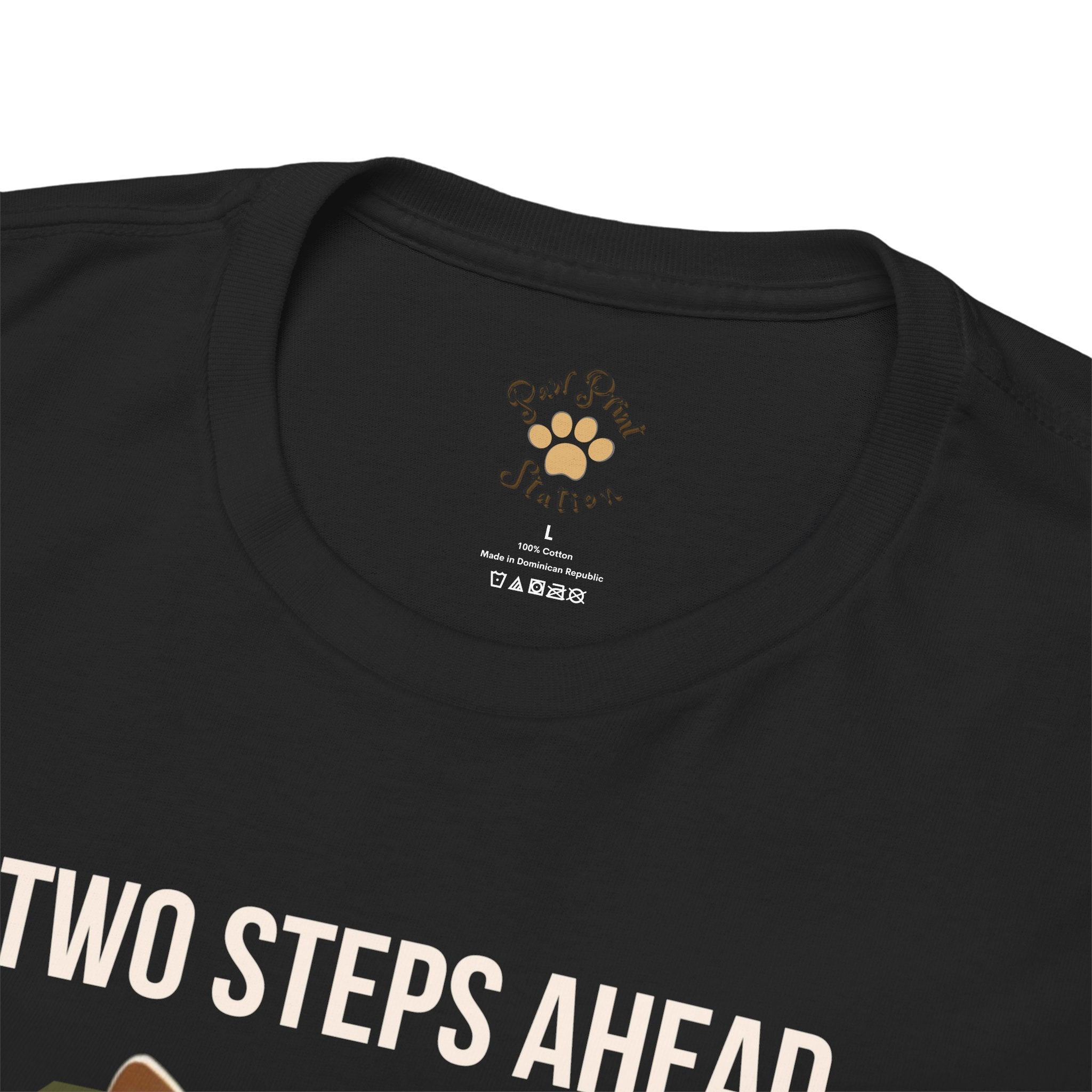 Unisex “Two Steps Ahead” Corgi T-Shirt – Nostalgic Dog Walk Lover Tee