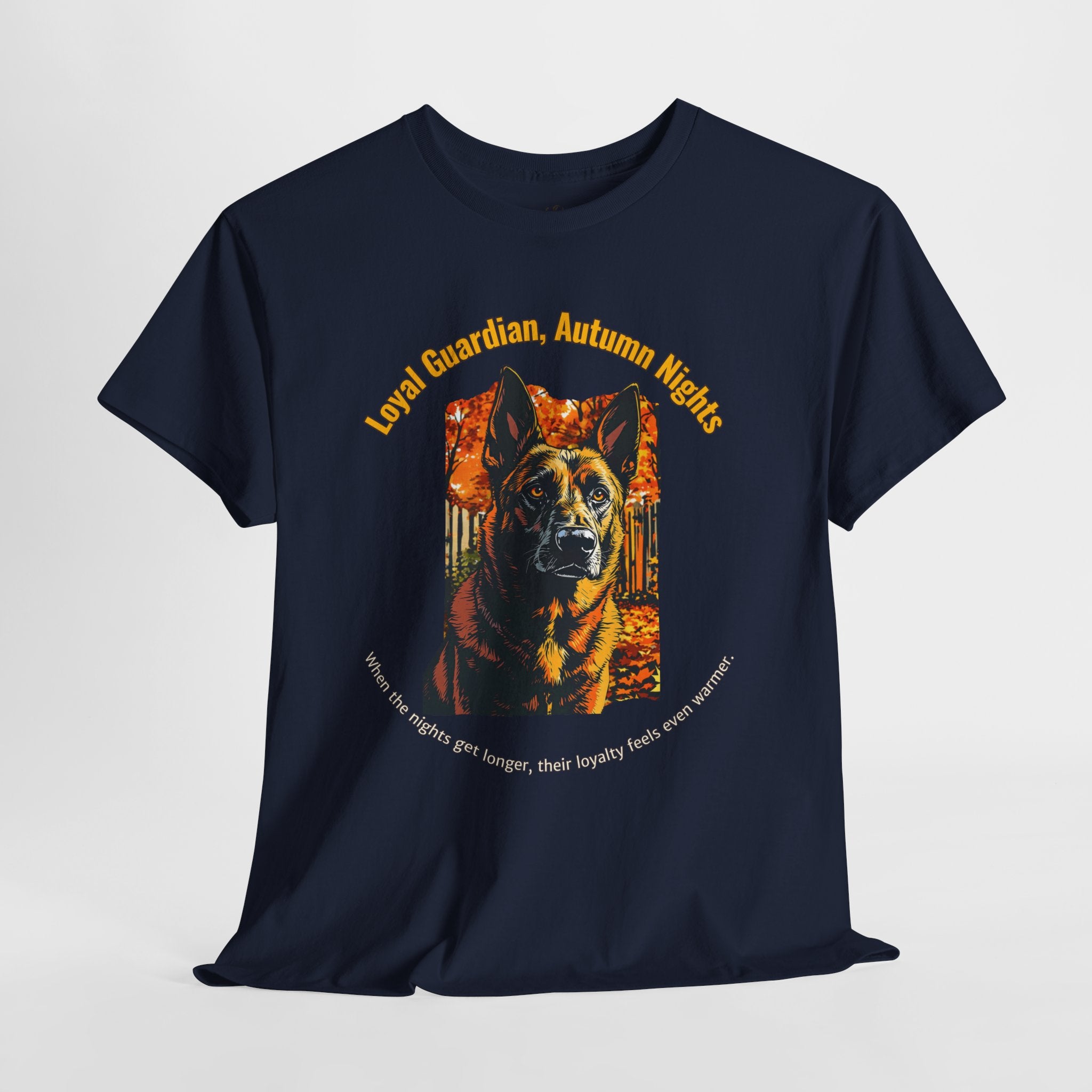 Unisex T-Shirt – Loyal Guardian, Autumn Nights: Belgian Malinois Fall Shirt