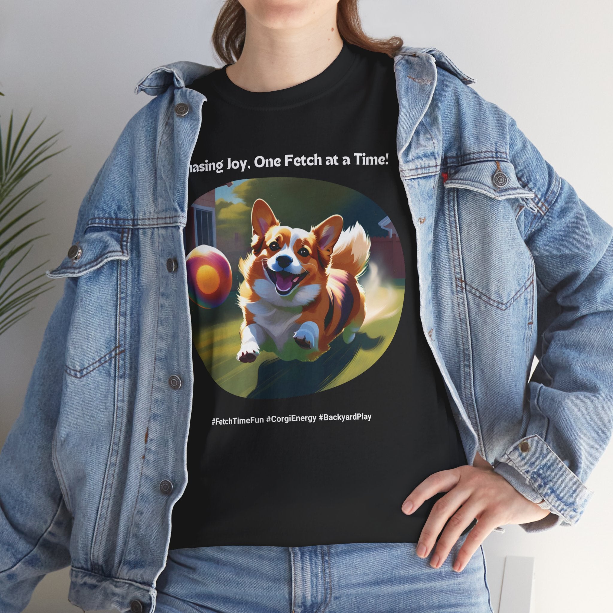 Unisex - Chasing Joy, One Fetch at a Time: Corgi Energy T-Shirt