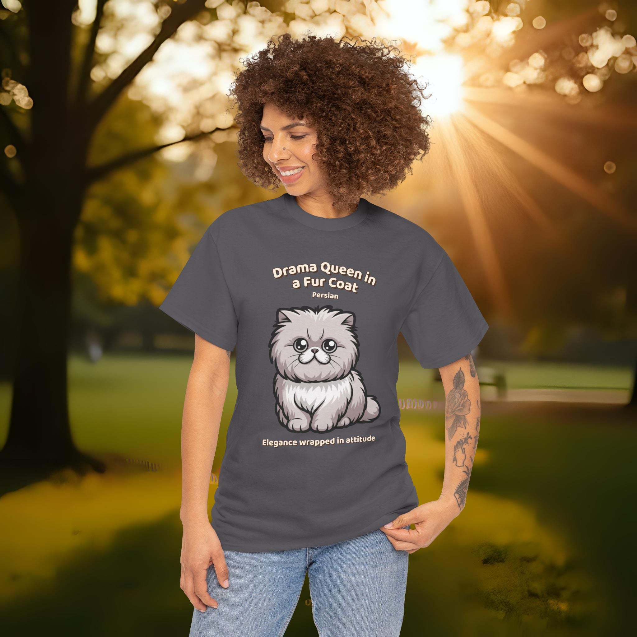 Unisex T-Shirt – Drama Queen in a Fur Coat: Persian Everyday Moments Edition