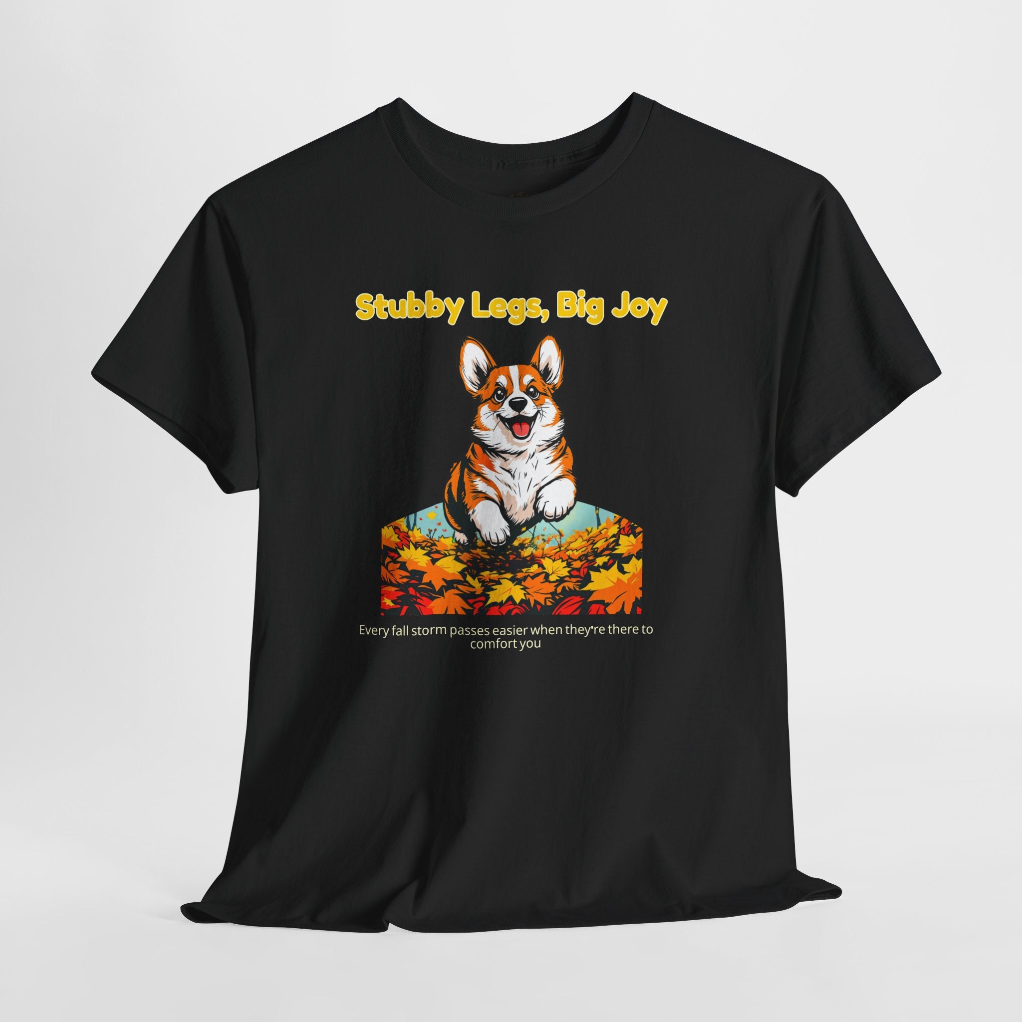 Unisex T-Shirt – Stubby Legs, Big Joy: Corgi Autumn Shirt