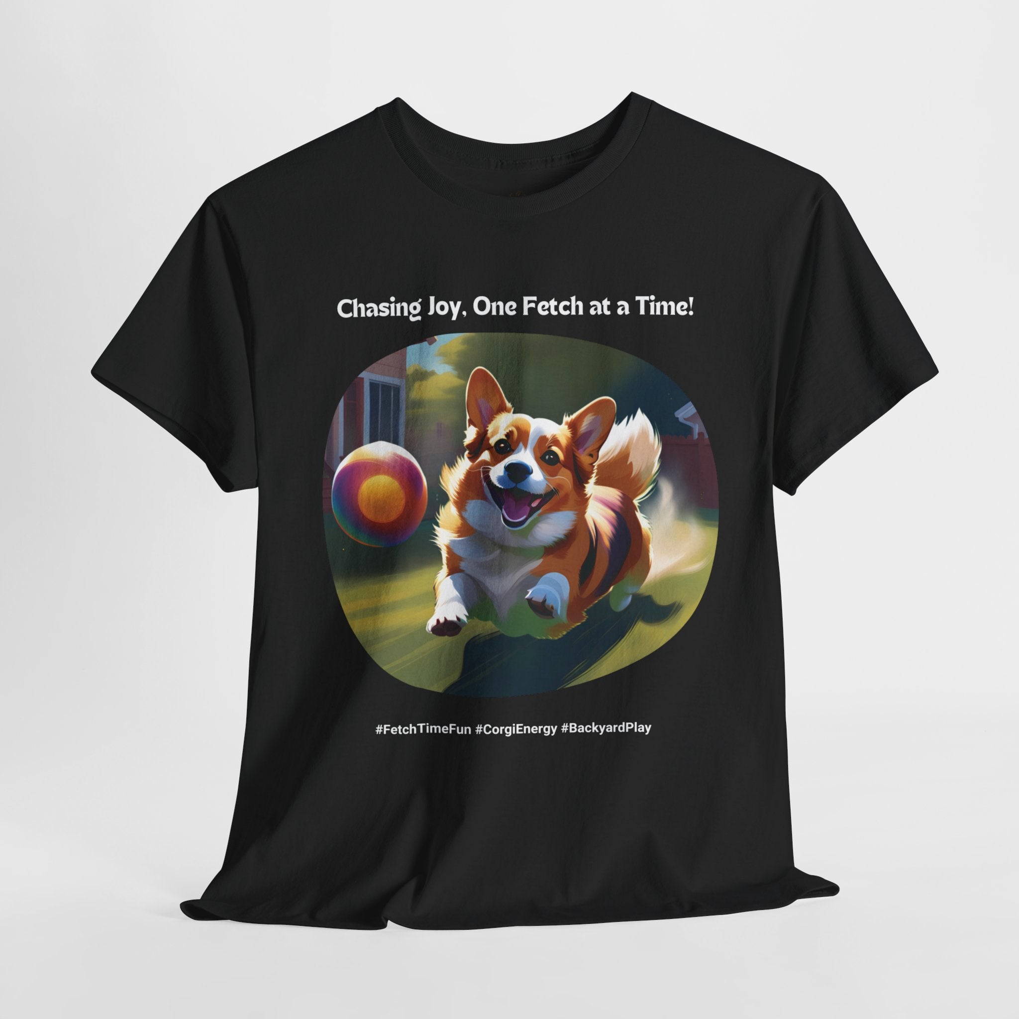 Unisex - Chasing Joy, One Fetch at a Time: Corgi Energy T-Shirt