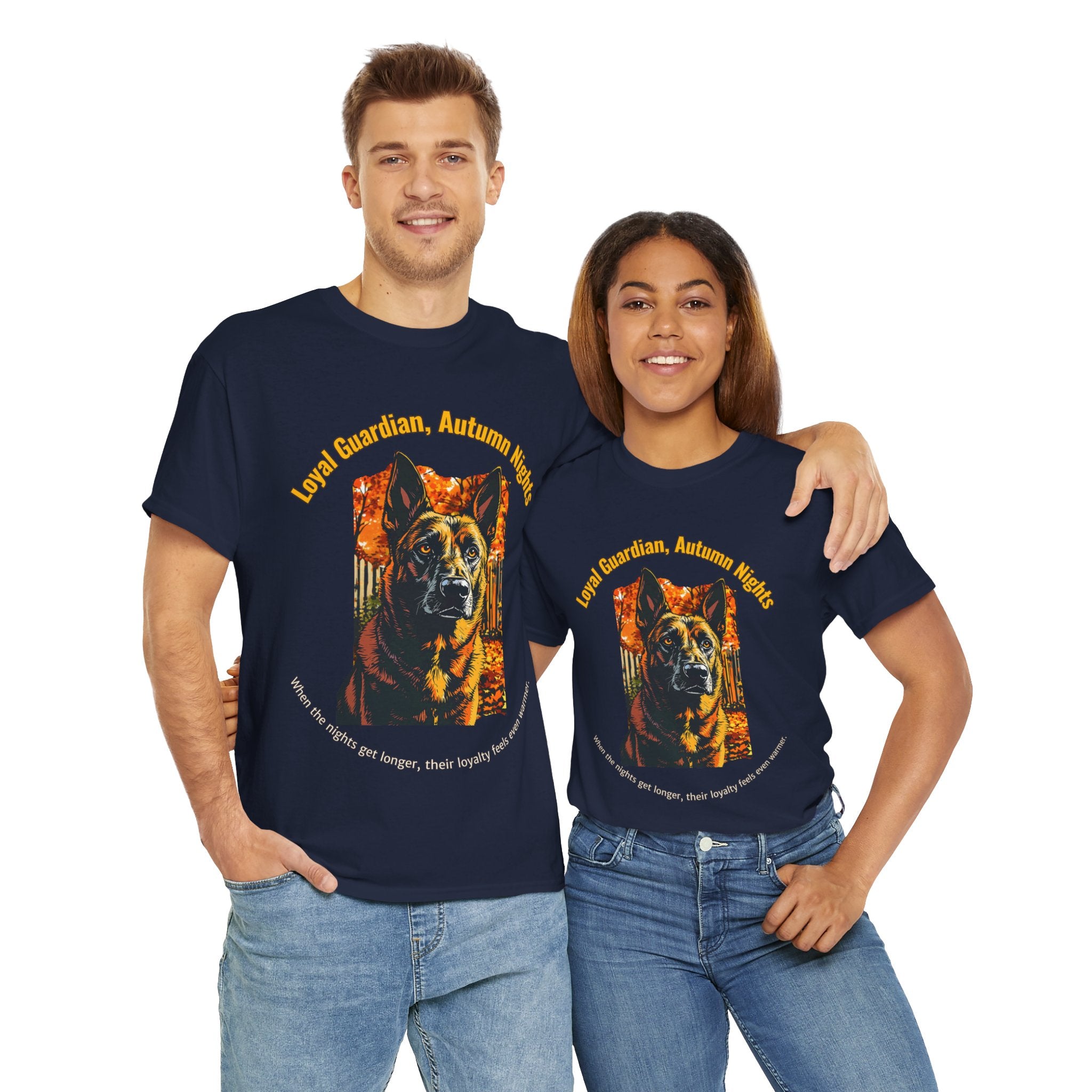 Unisex T-Shirt – Loyal Guardian, Autumn Nights: Belgian Malinois Fall Shirt