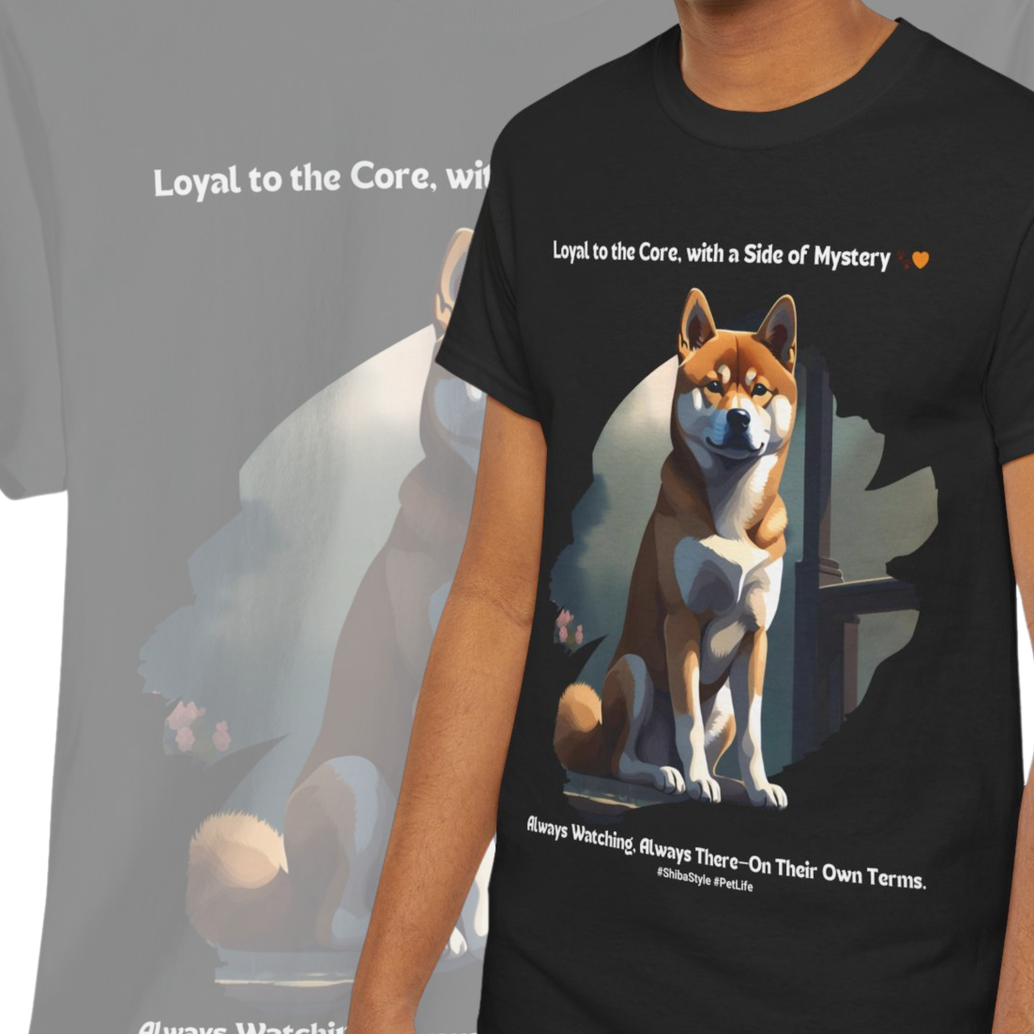 Unisex - Loyal to the Core, Mysterious to the End: Shiba Inu T-Shirt