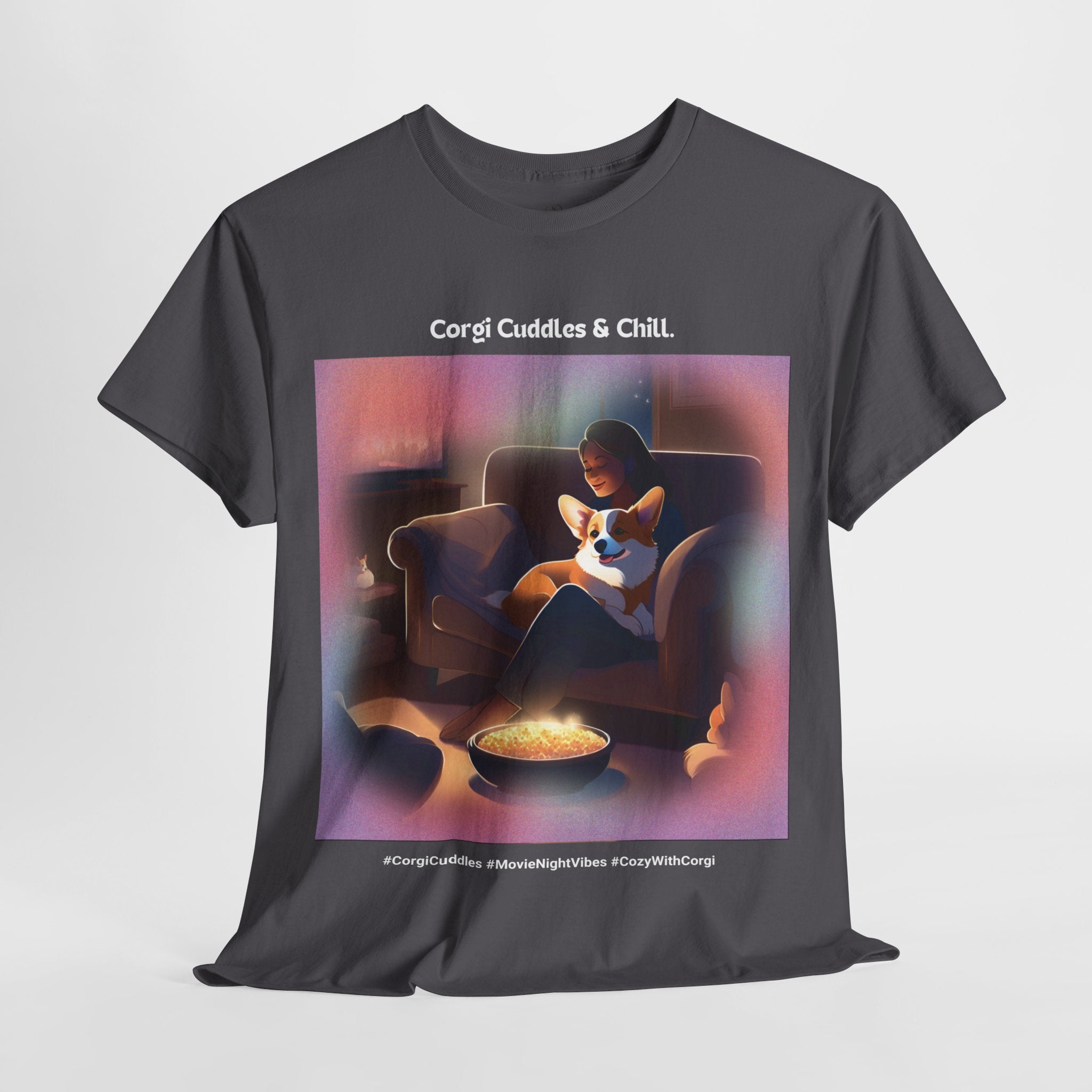 Women's - Corgi Cuddles & Chill: Cozy Movie Nights T-Shirt