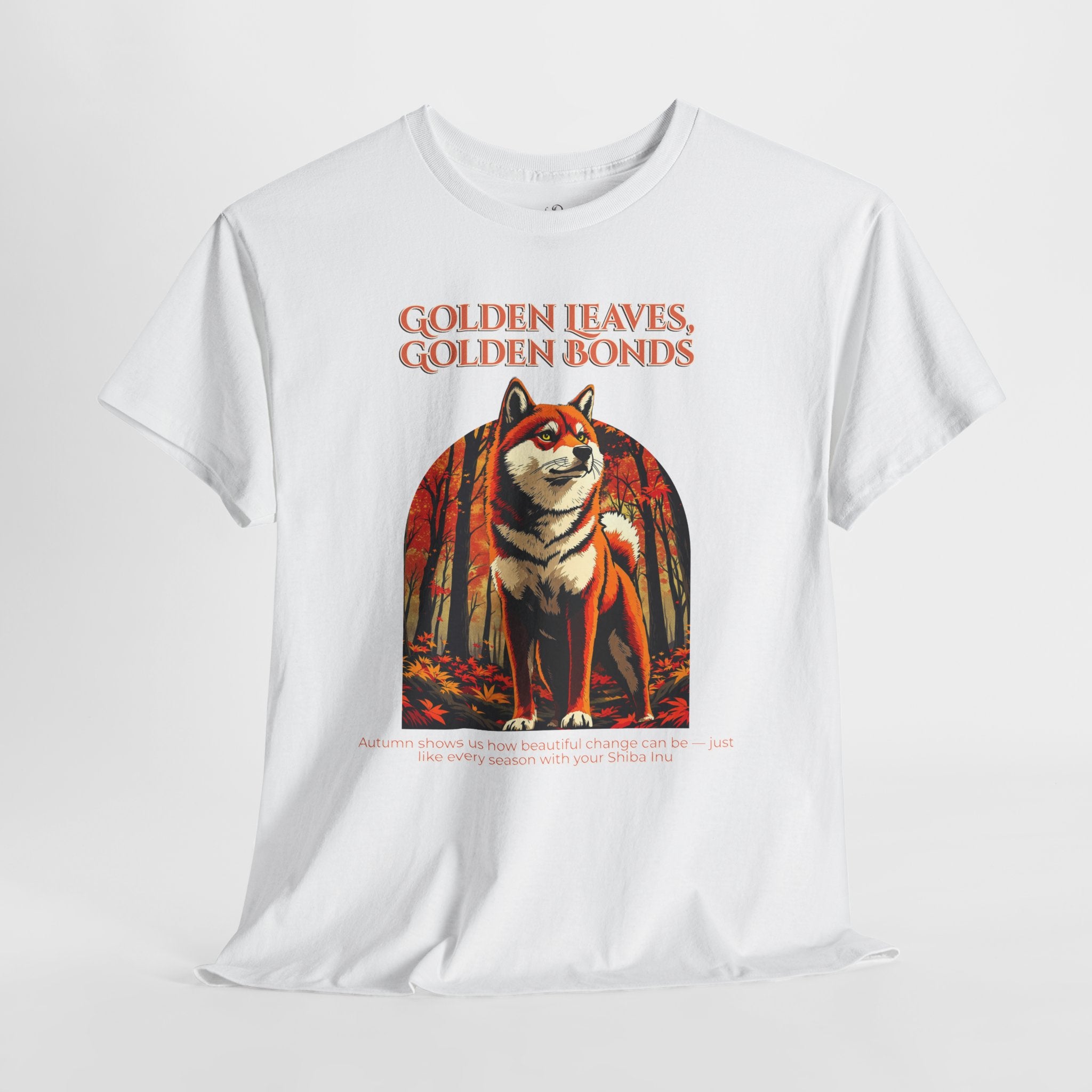 Unisex T-Shirt – Golden Leaves, Golden Bonds: Shiba Inu Autumn Shirt