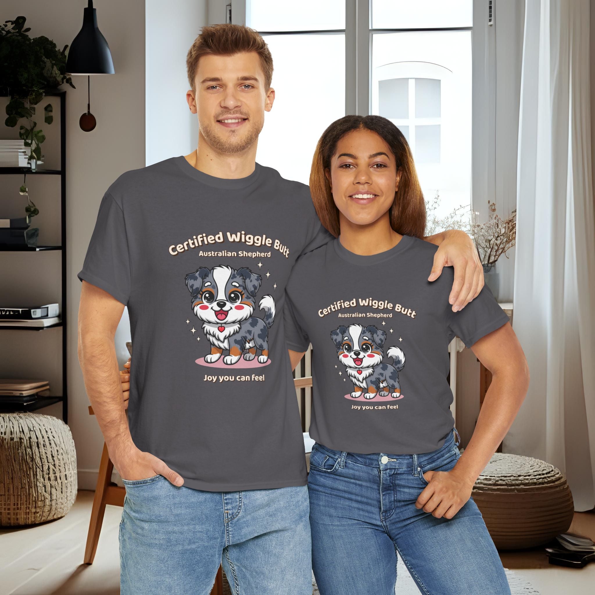 Unisex T-Shirt – Certified Wiggle Butt: Australian Shepherd Everyday Moments Edition