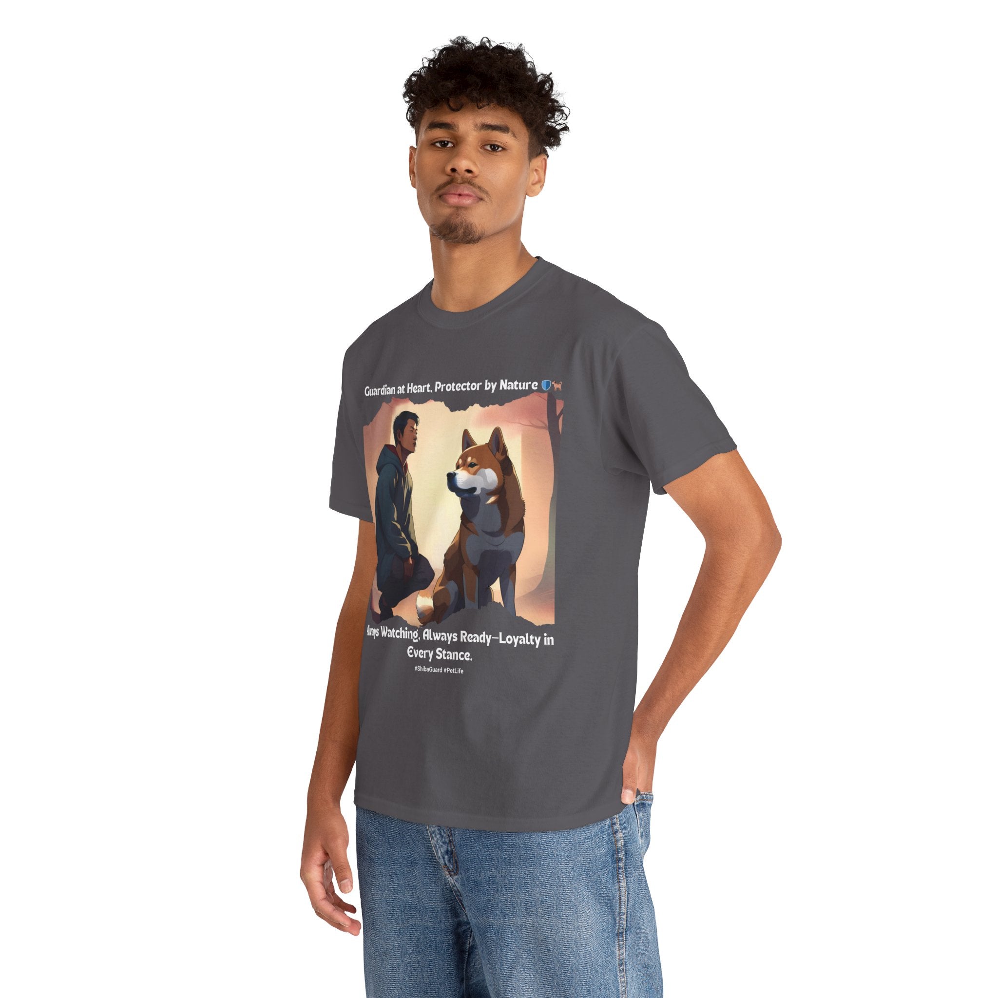 Men's - Guardian at Heart, Protector by Nature: Shiba Inu T-Shirt