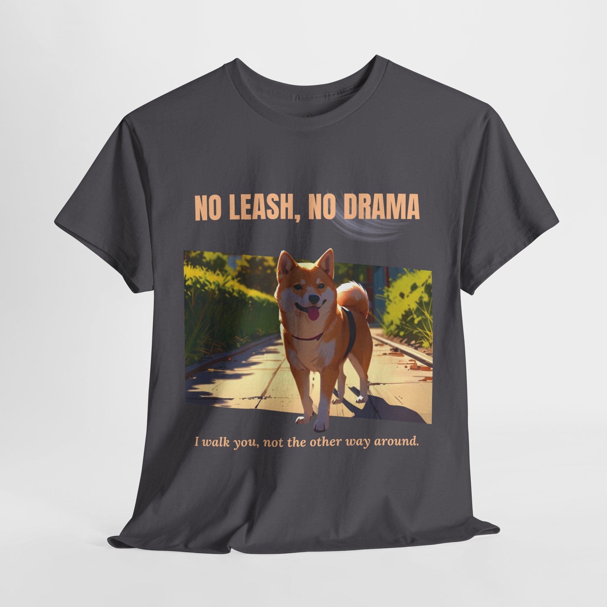 Unisex “No Leash, No Drama” Shiba Inu T-Shirt – Independent Dog Owner Tee