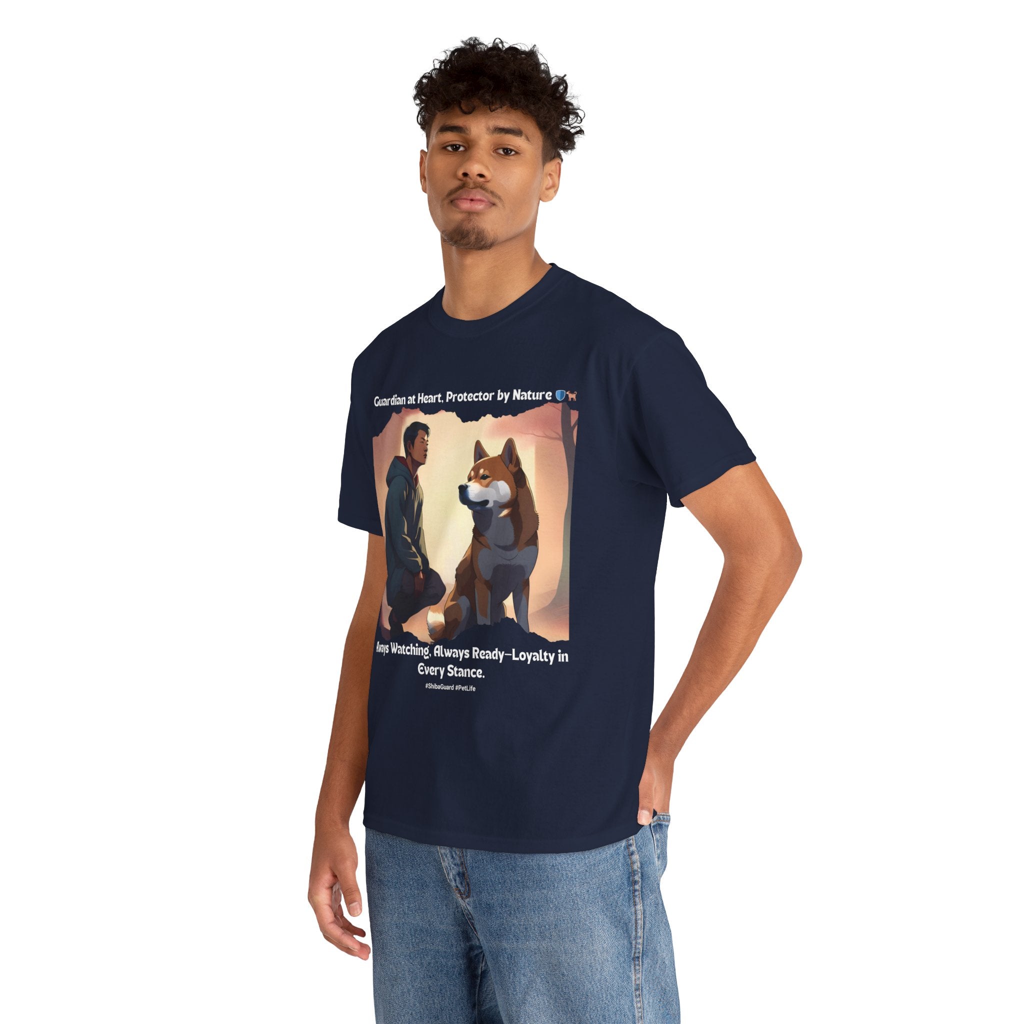 Men's - Guardian at Heart, Protector by Nature: Shiba Inu T-Shirt