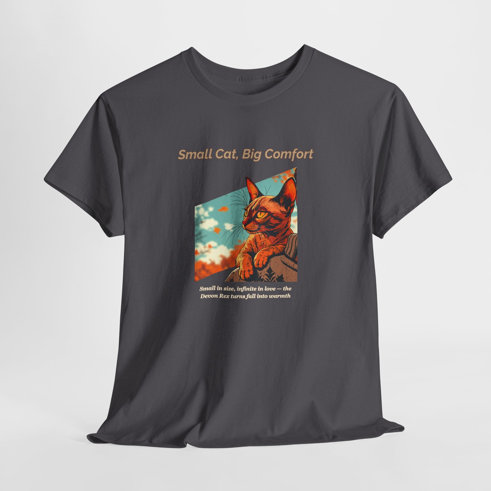 Unisex T-Shirt – Small Cat, Big Comfort: Devon Rex Fall Shirt