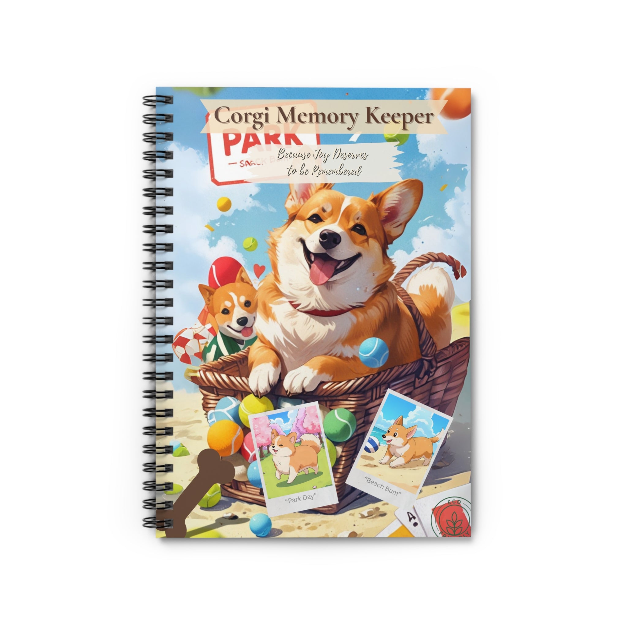 Corgi Spiral Notebook – Polaroid-Style Memory Keeper, Scrapbook for Dog Lovers, Gift for Pet Owners, Journaling, Cute Stationery
