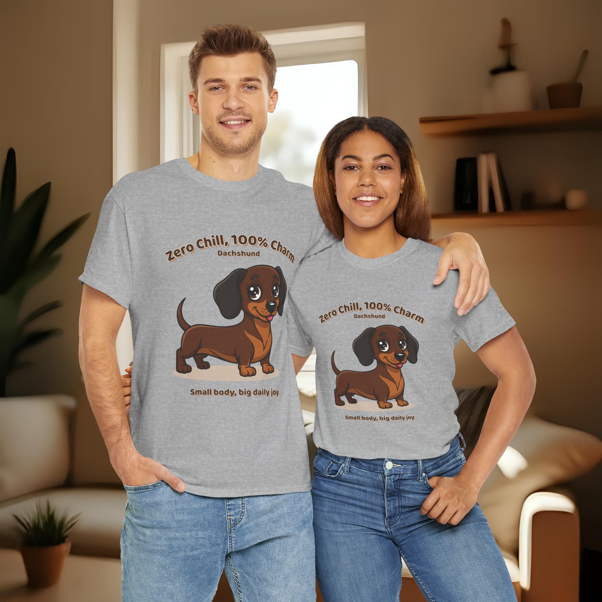 Unisex T-Shirt – Zero Chill, 100% Charm: Dachshund Everyday Moments Edition