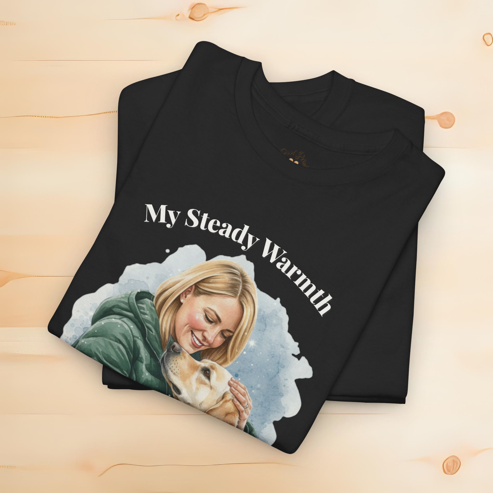 Unisex Personalized T-Shirt – My Steady Warmth: Custom Labrador Watercolor Winter Portrait