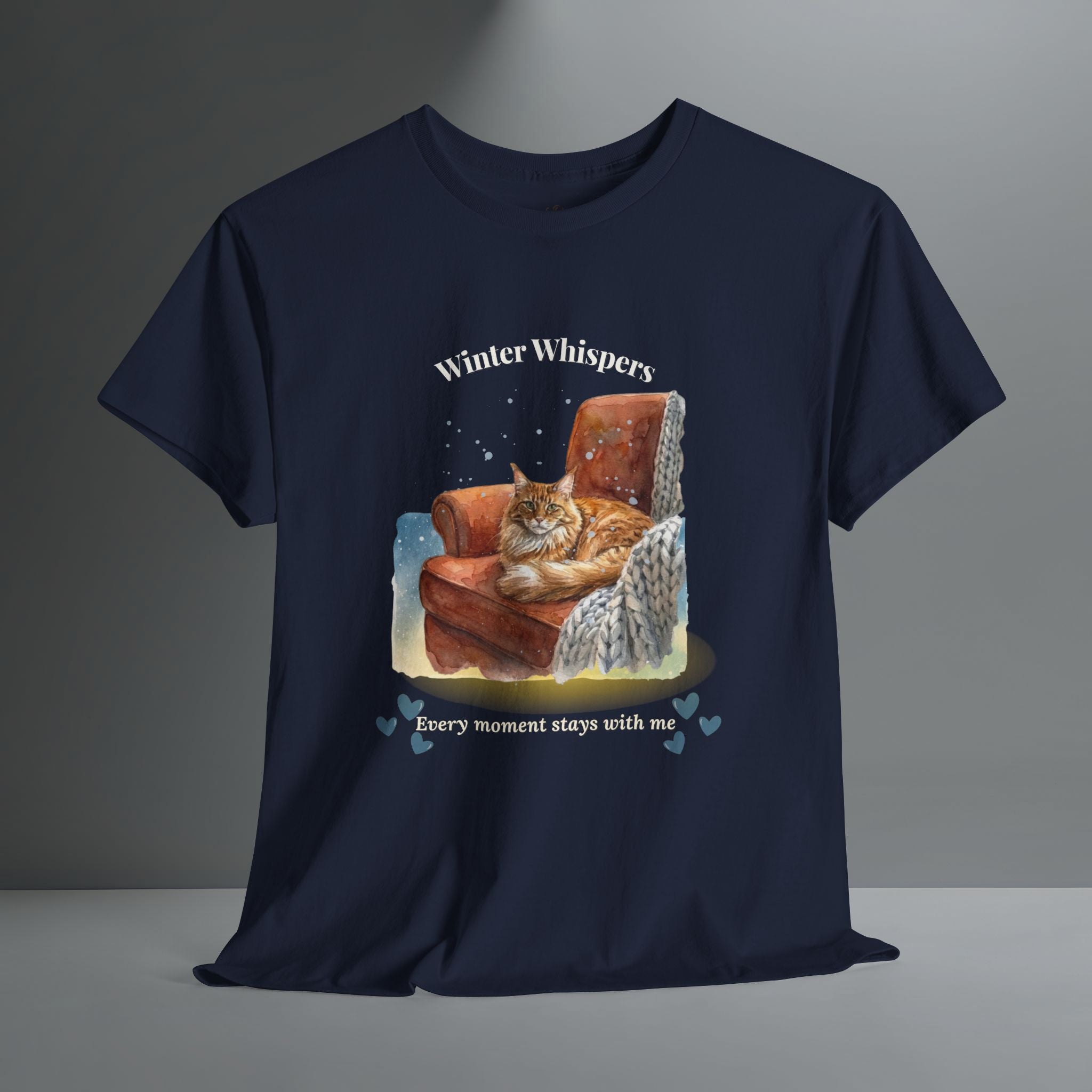 Unisex Personalized T-Shirt – Winter Whispers: Maine Coon Watercolor Portrait Edition