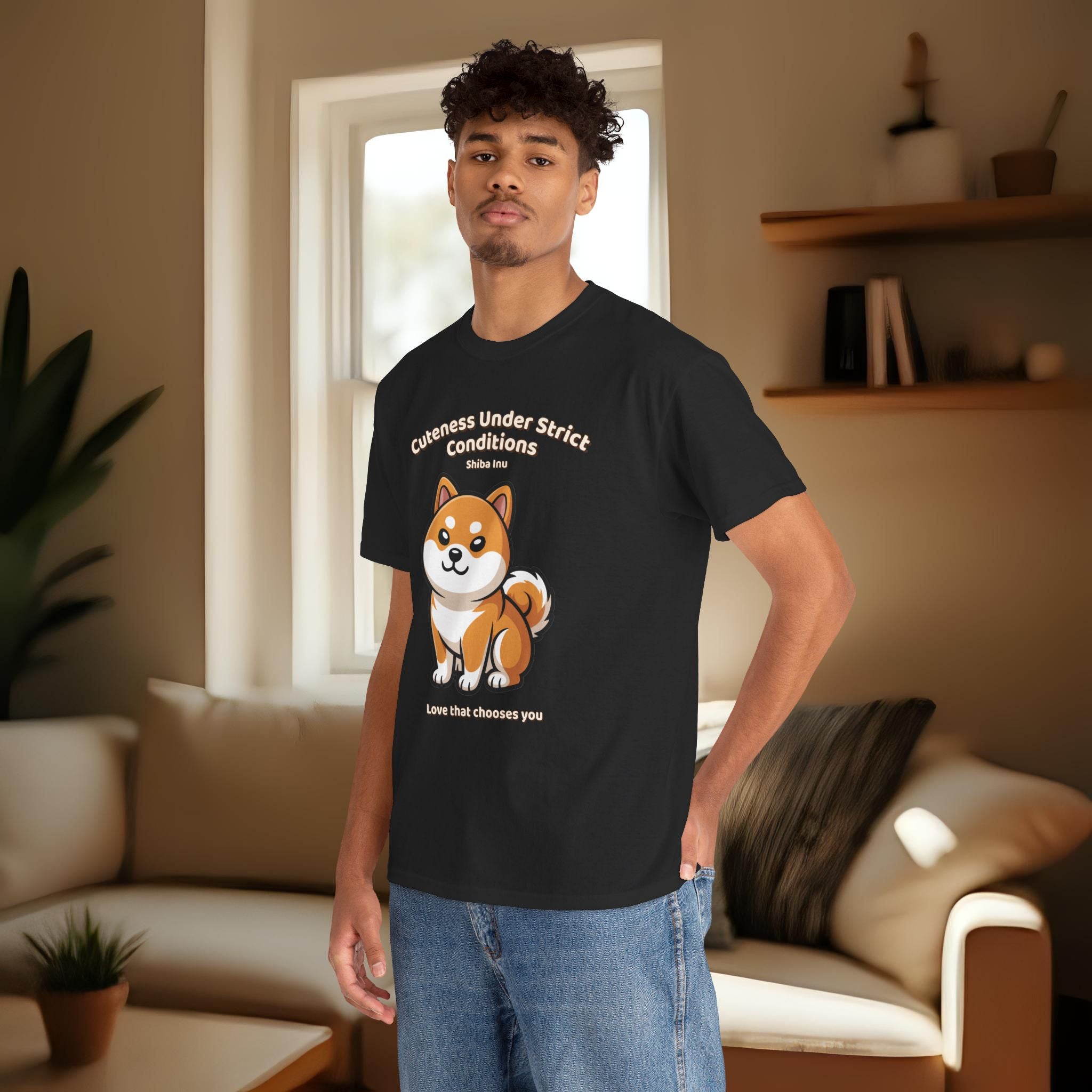 Unisex T-Shirt – Cuteness Under Strict Conditions: Shiba Inu Everyday Moments Edition