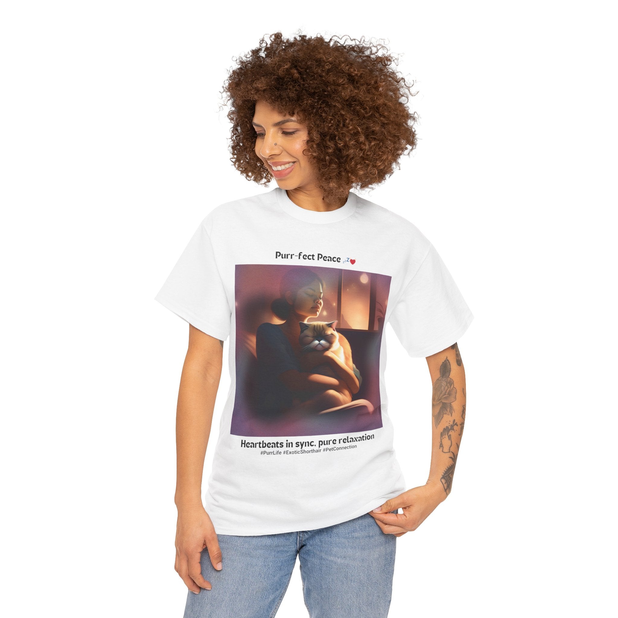 Women's - Purr-fect Peace: Exotic Shorthair Zen T-Shirt