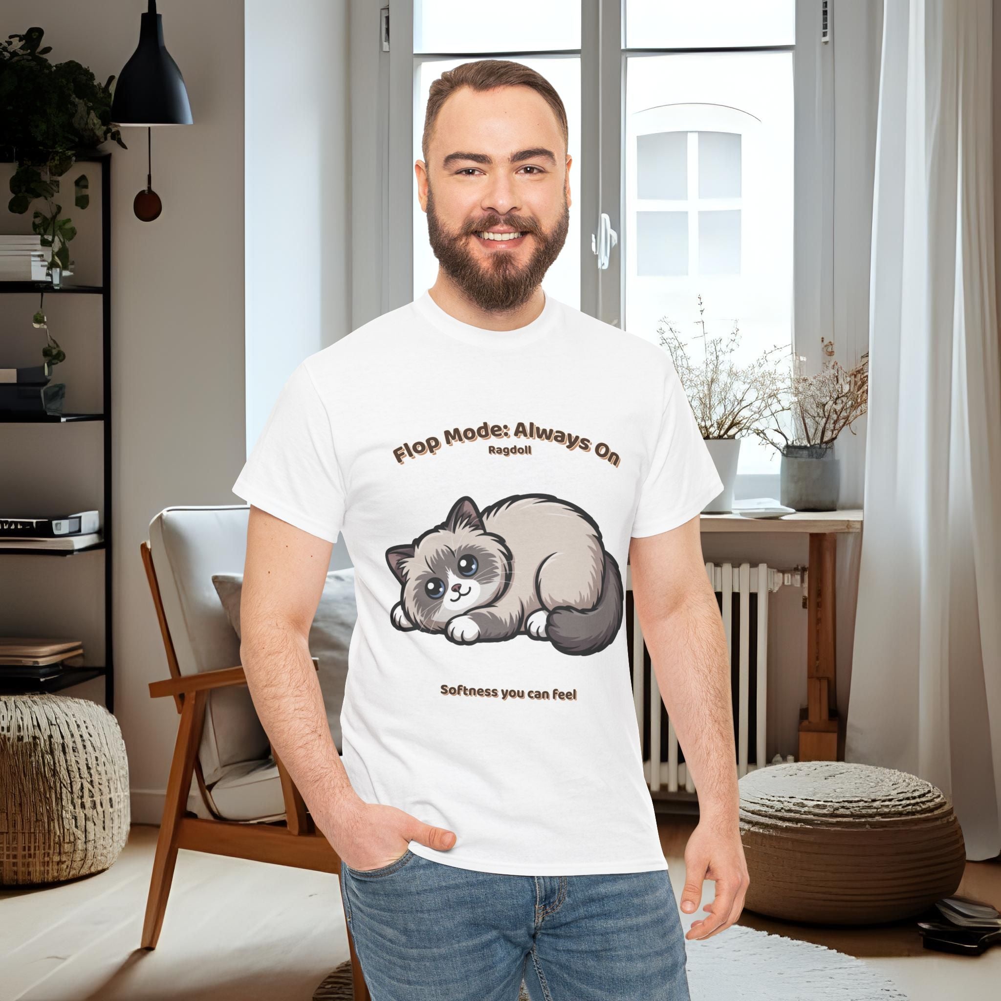 Unisex T-Shirt – Flop Mode: Always On: Ragdoll Everyday Moments Edition