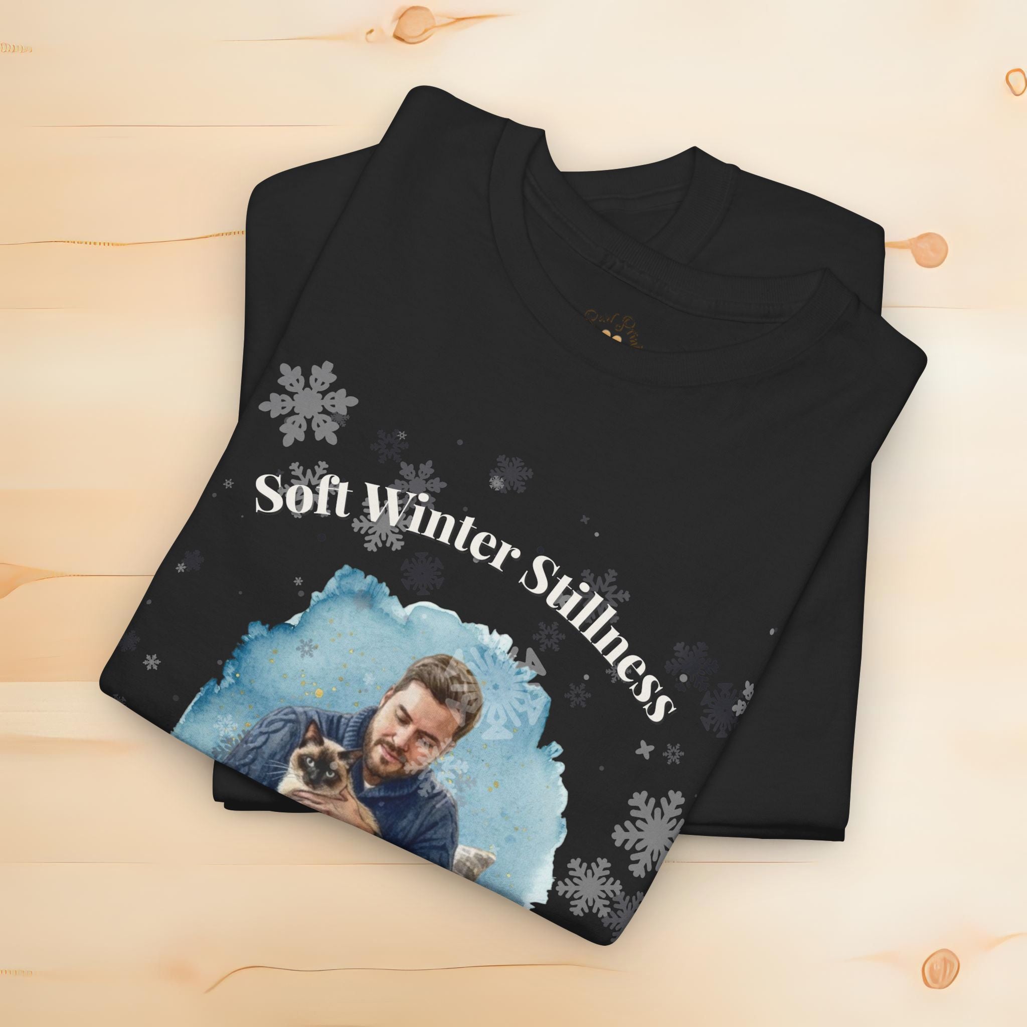 Unisex Personalized T-Shirt – Soft Winter Stillness: Siamese Watercolor Portrait Edition