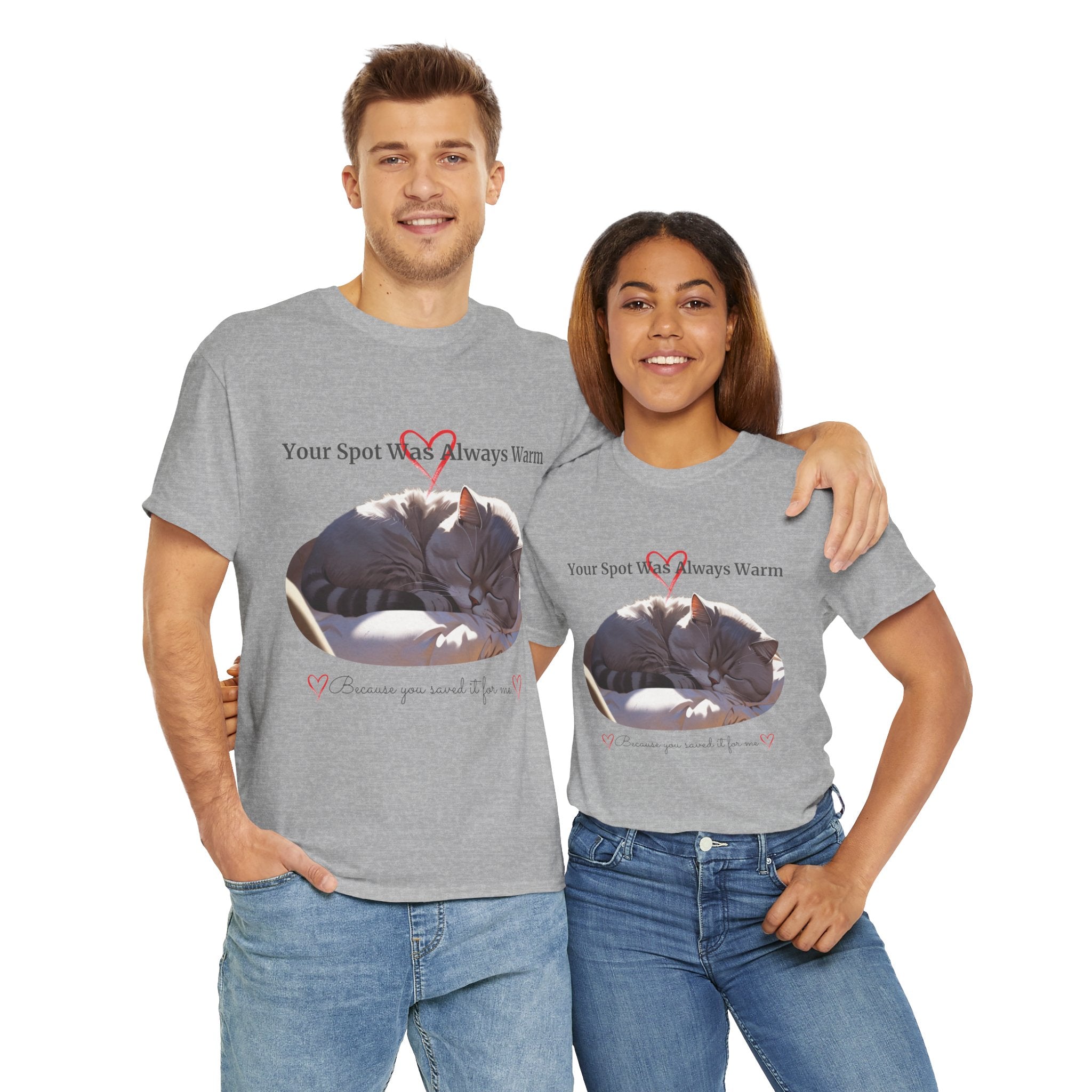 Unisex “Your Spot Was Always Warm” British Shorthair Cat T-Shirt – Cozy Pet Lover Tee