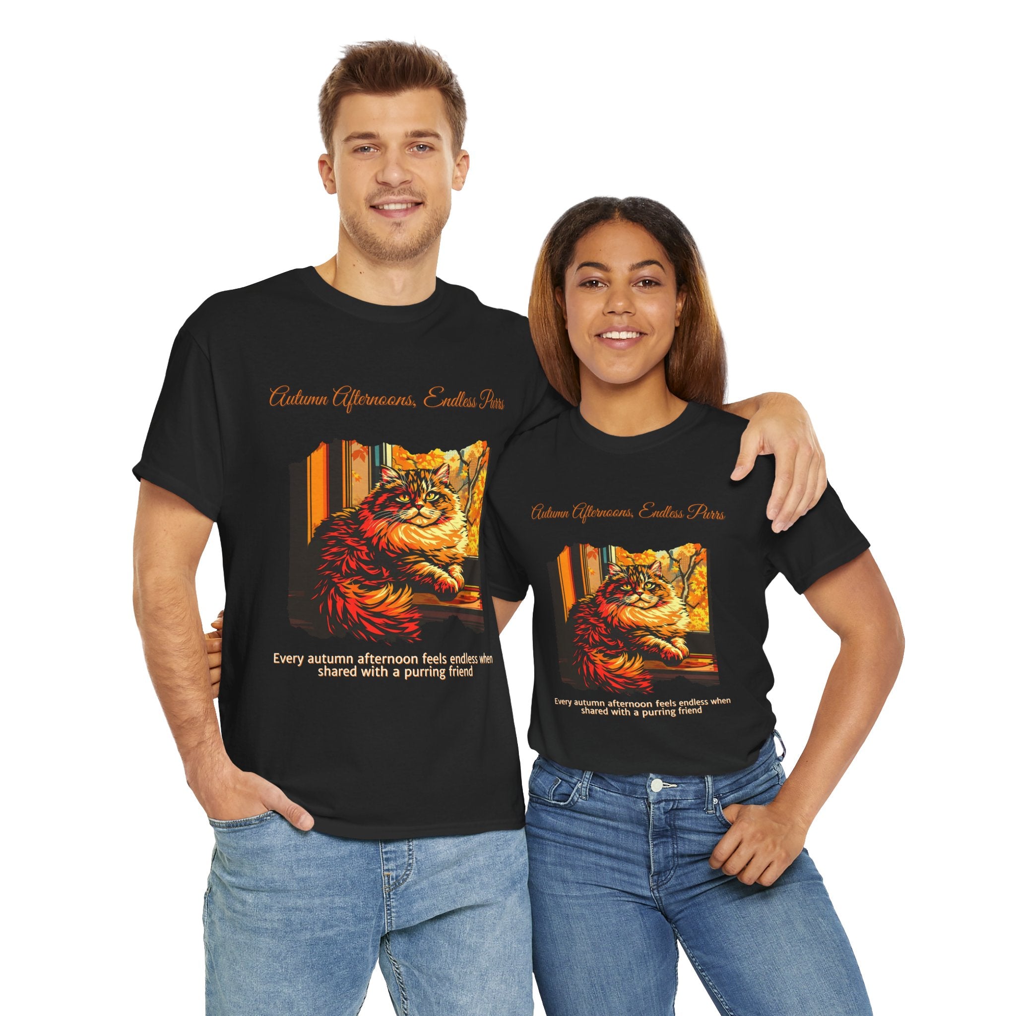 Unisex T-Shirt – Autumn Afternoons, Endless Purrs: Persian Cat Fall Shirt